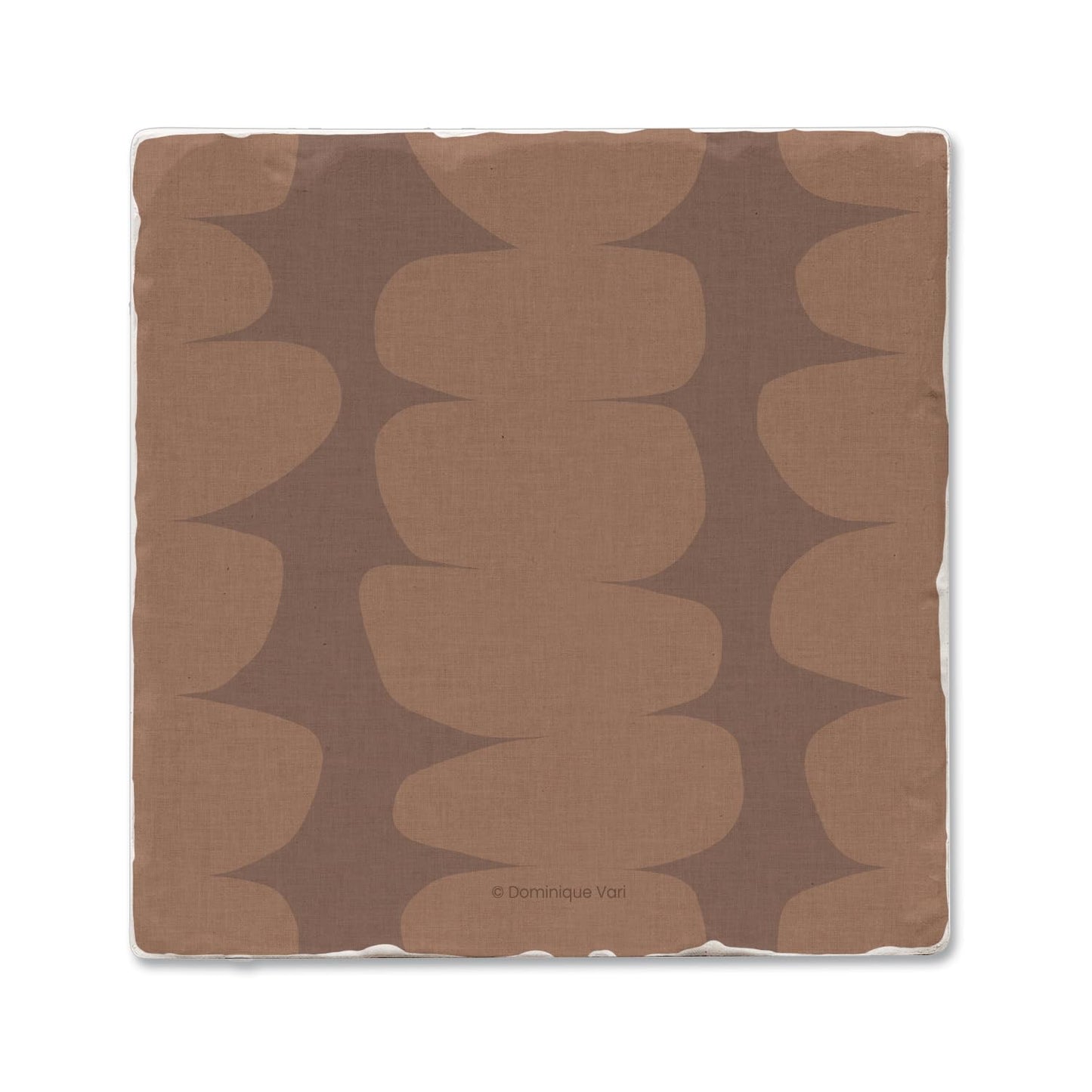 Thirstystone Mocha Pebbles Single Tumbled Tile Stone Coaster with Protective Cork Backing Manufactured in The USA 4" Square, Colorful, Artistiic, Easily Wipes Clean