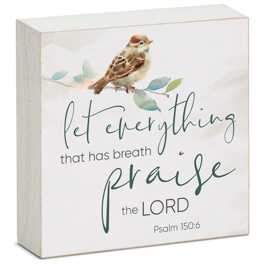 Praise Decorative Faith Driven Wooden Home Accent Sign 3.75" Square Made in the USA
