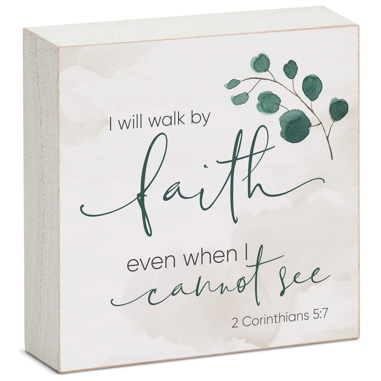 CounterArt Walk by Faith Decorative Faith Driven Wooden Home Accent Sign for Desk Mantle or Shelf Made in the USA