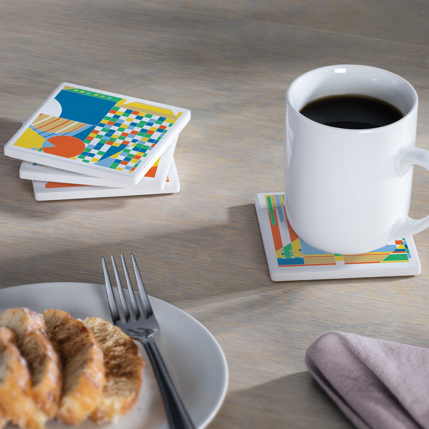 Frank Lloyd Wright's Imperial Mural 4 Pack Assorted Stone Coasters Manufactured in the USA