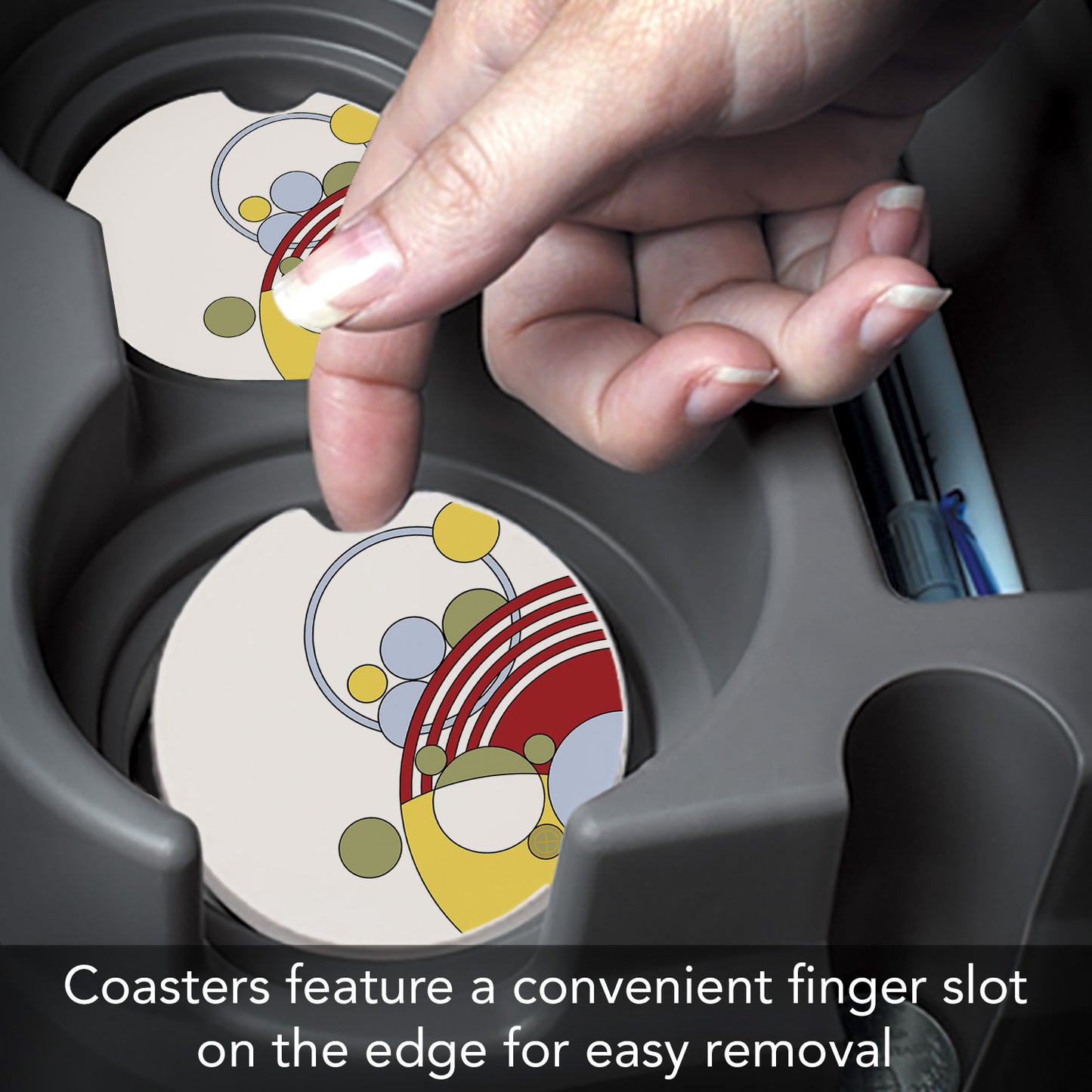 Frank Lloyd Wright 2 Pack Car Coasters Cabaret Dinnerware Pattern I Manufactured in the USA