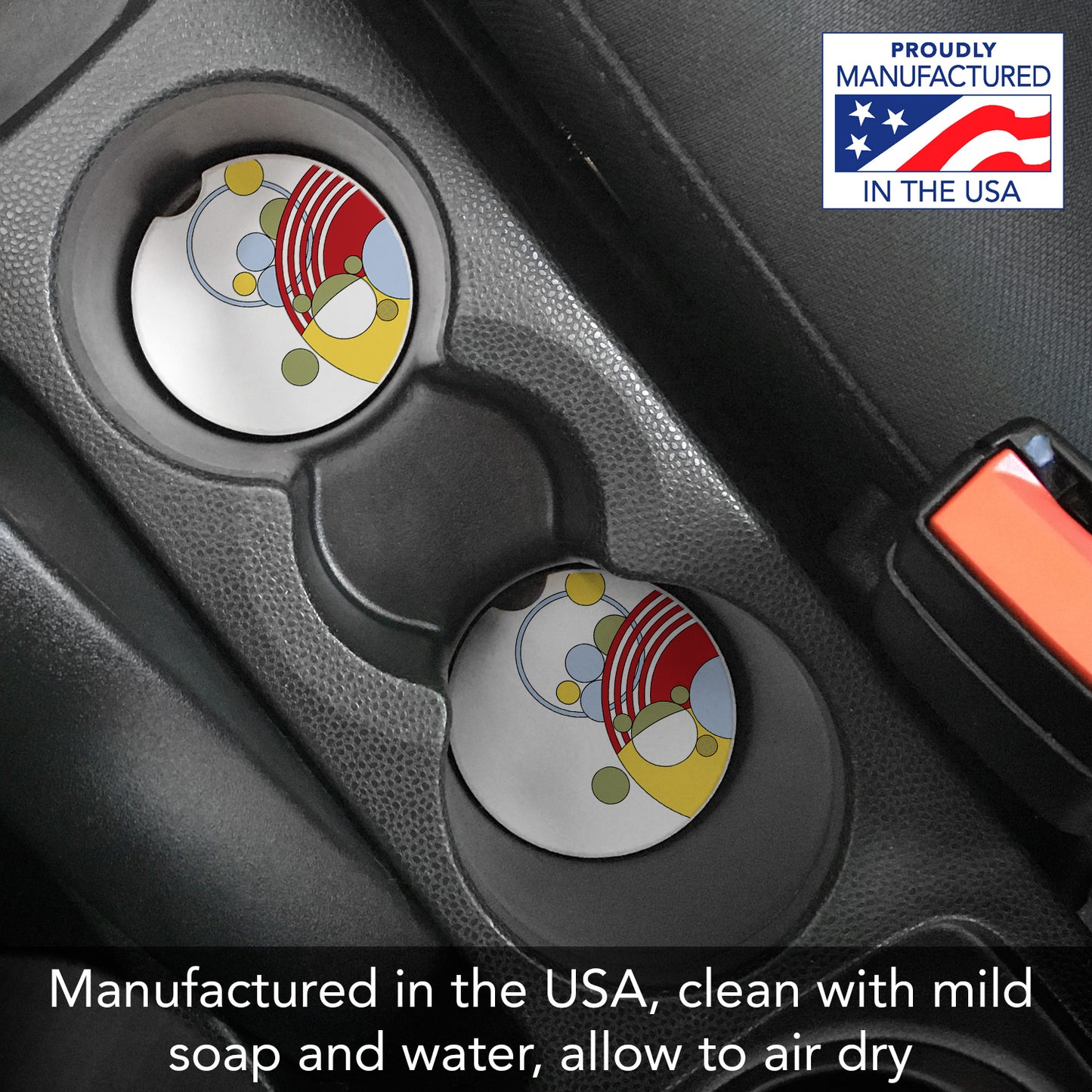 Frank Lloyd Wright 2 Pack Car Coasters Cabaret Dinnerware Pattern I Manufactured in the USA