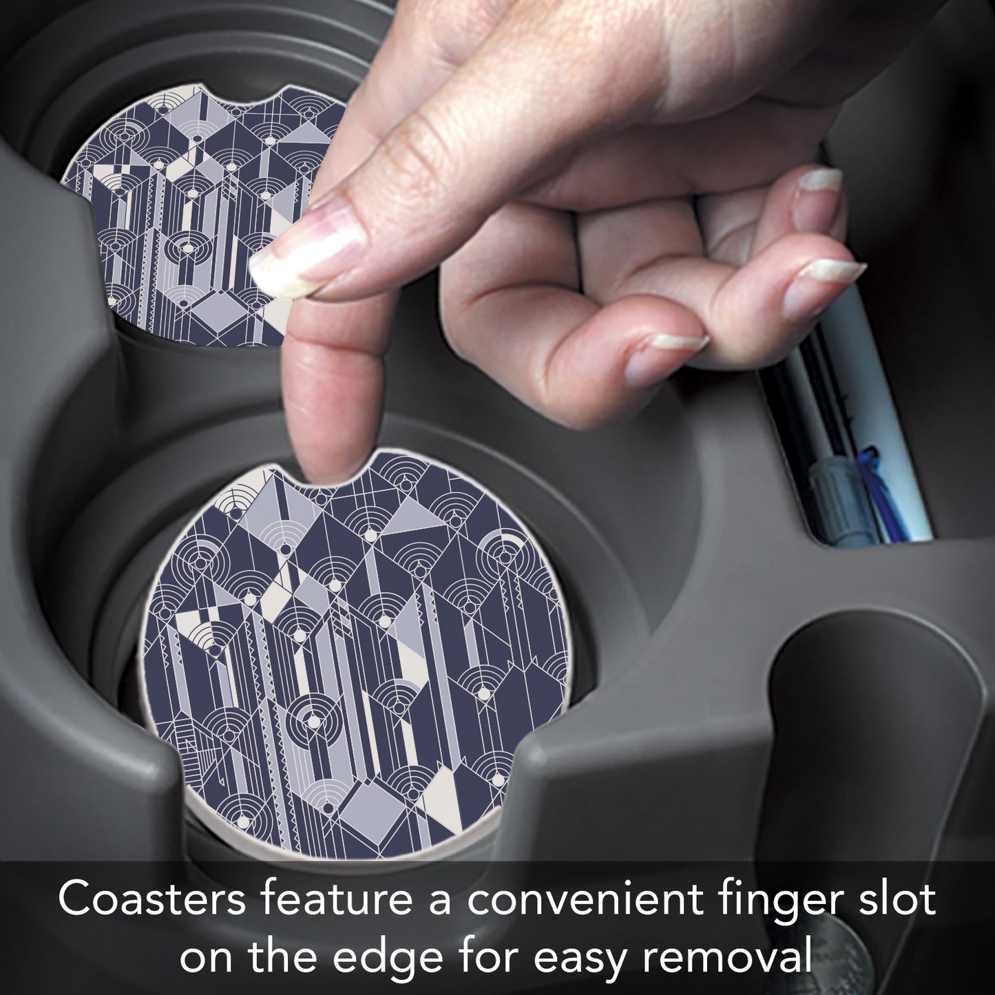 Frank Lloyd Wright 2 Pack Car Coasters April Showers Design Manufactured in the USA