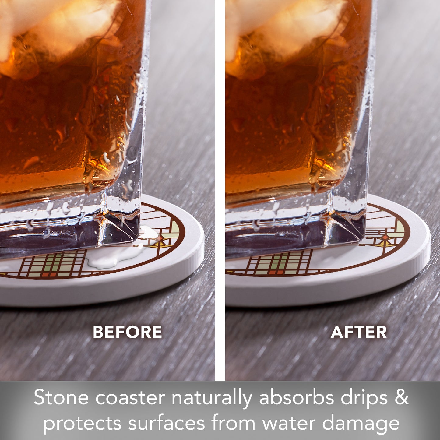 Harley Bradley House Designs from Frank Lloyd Wright Foundation on 4 Pack Round Absorbent Stone Coasters