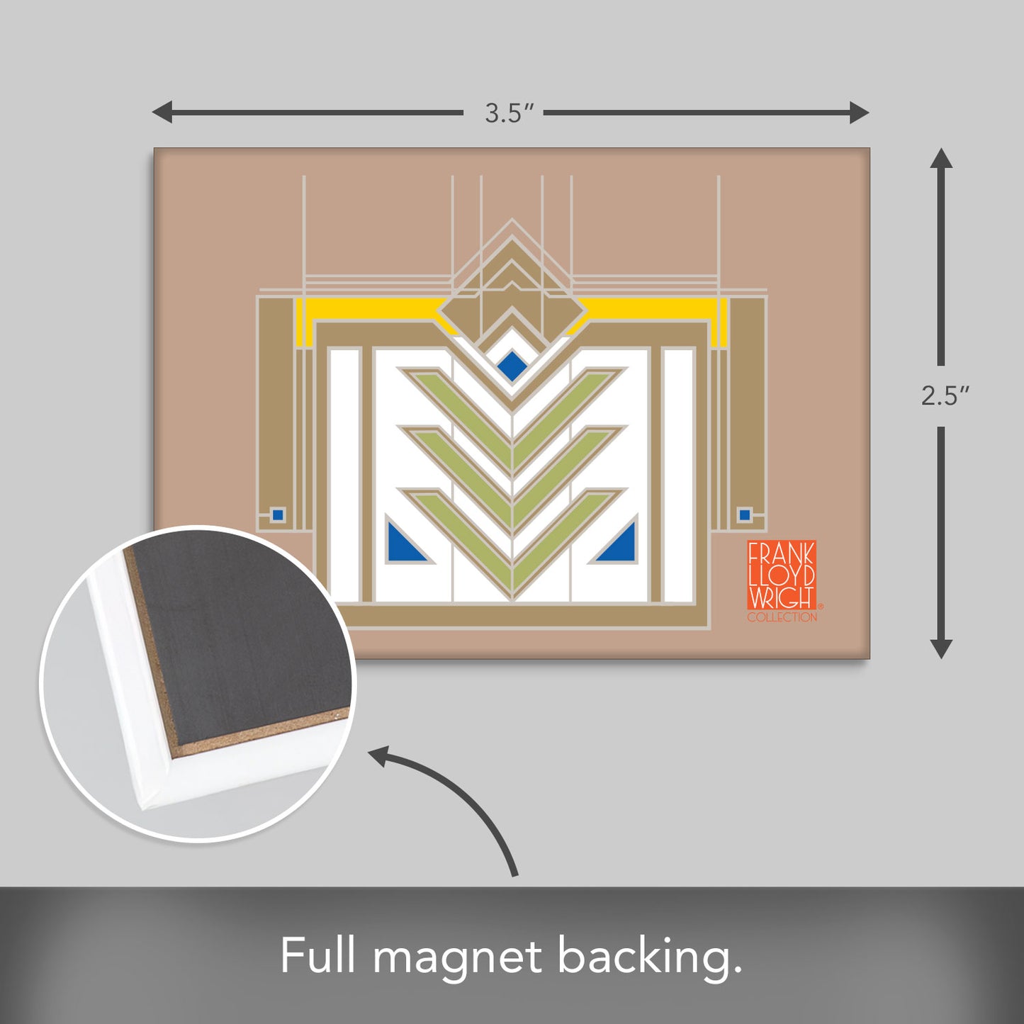 Meyer May Decorative Architectural Magnet Design by FLW Manufactured in The USA 3.5” x 2.5”