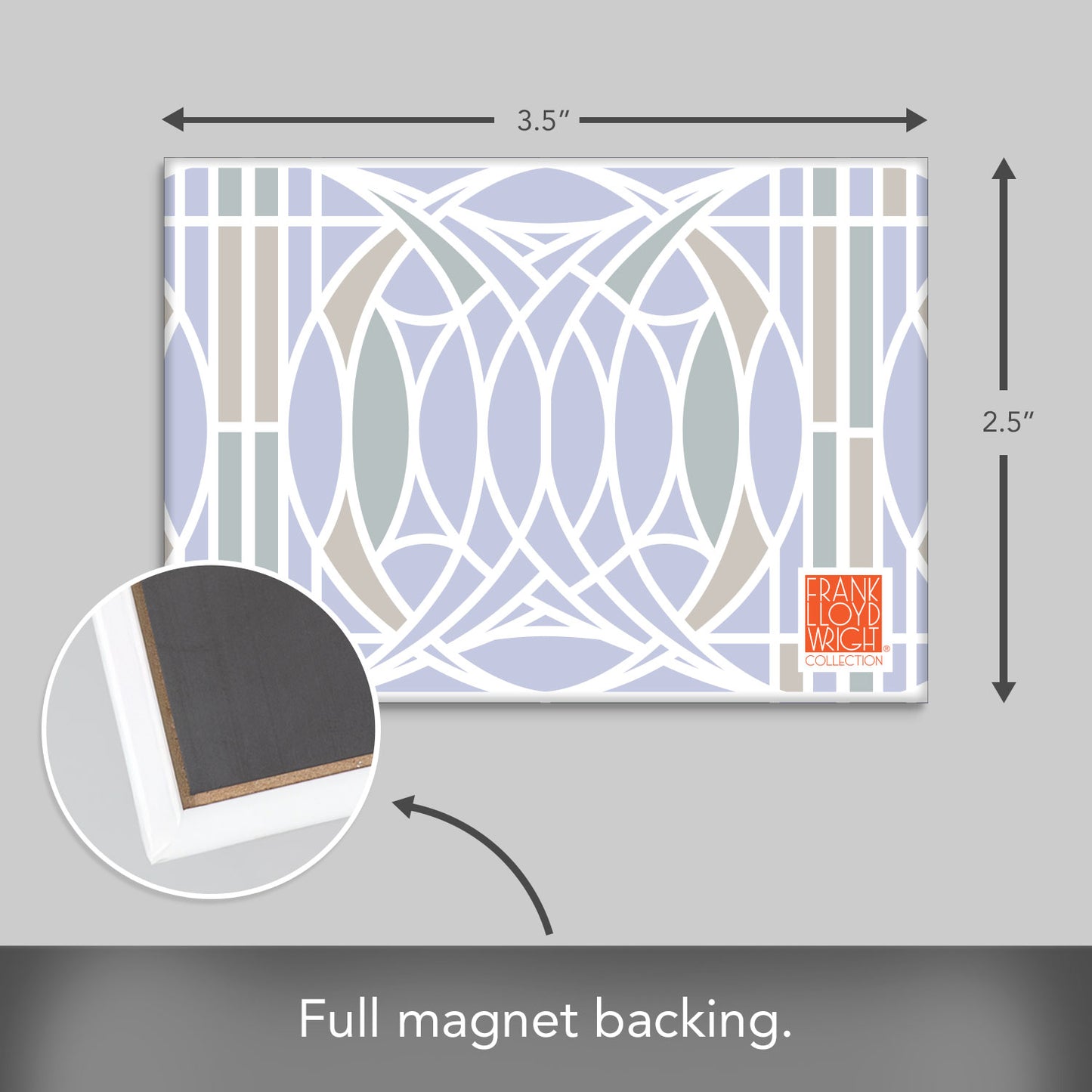 Blossom Decorative Magnet Architectural Design by FLW Manufactured in The USA 3.5” x 2.5”