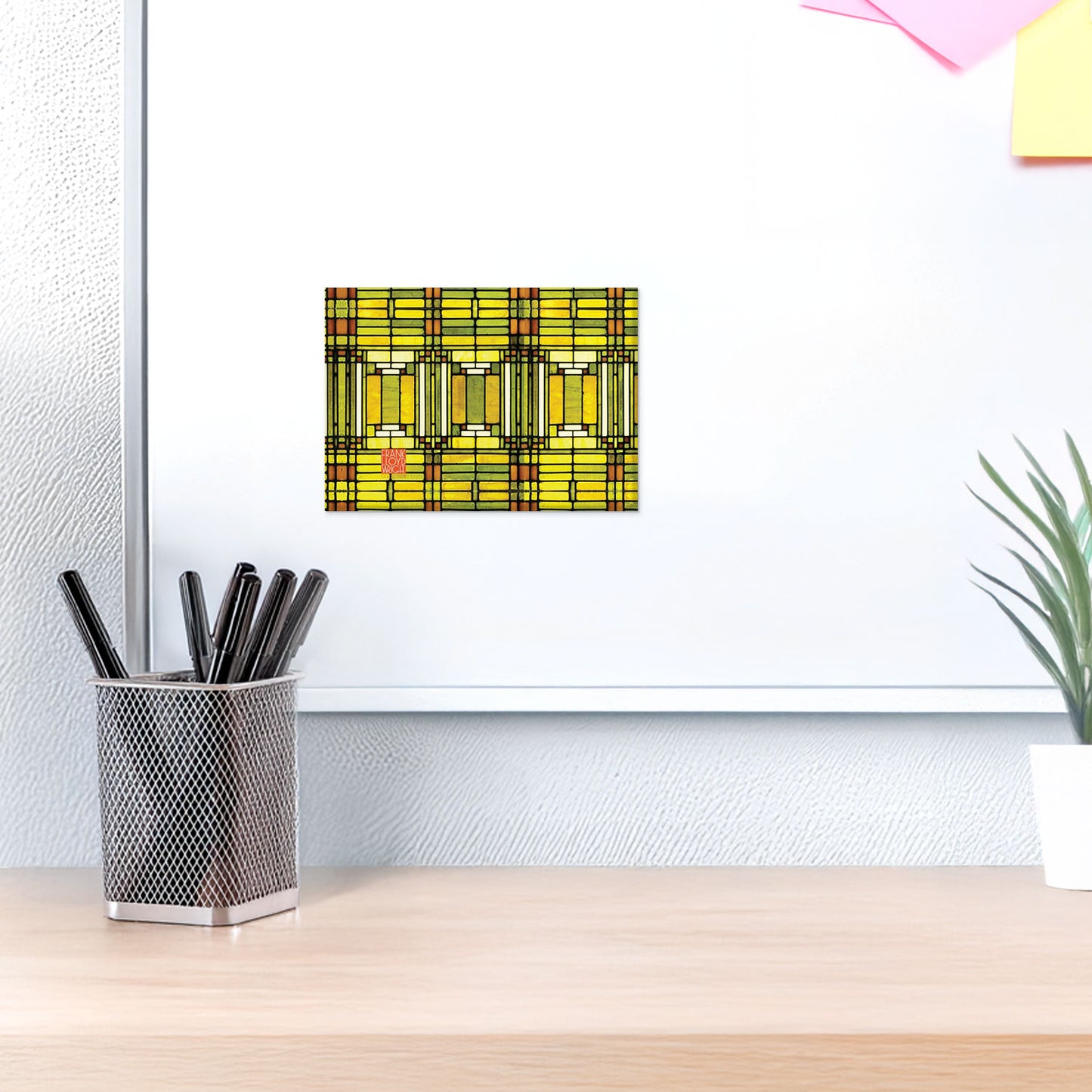 Oak Park Skylight Decorative Magnet Architectural Design by FLW Manufactured in The USA 3.5” x 2.5”