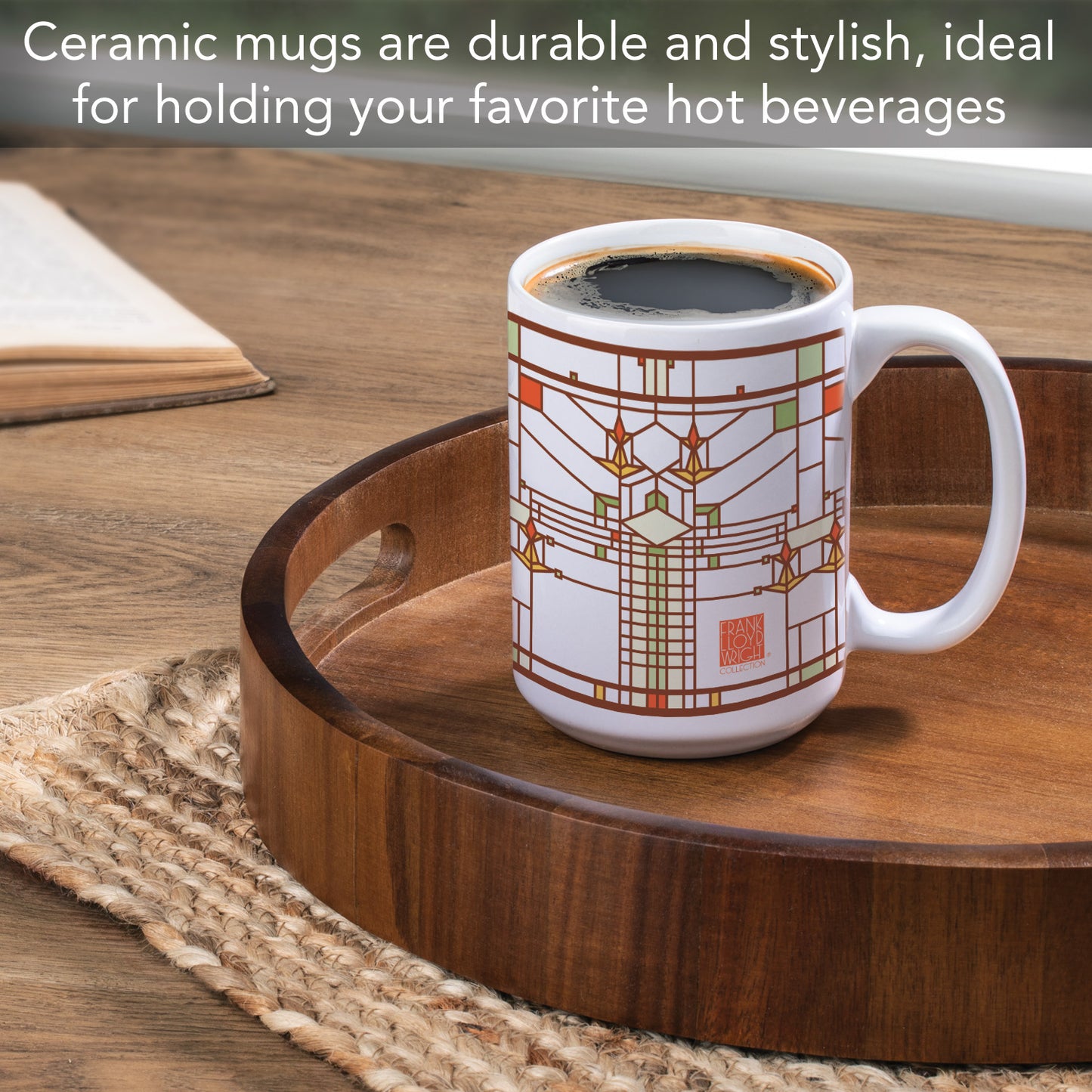 Highland Home Harley Bradley House Design by Frank Lloyd Wright 15 oz. Ceramic Mug Manufactured in the USA Dishwasher Safe Microwave Safe