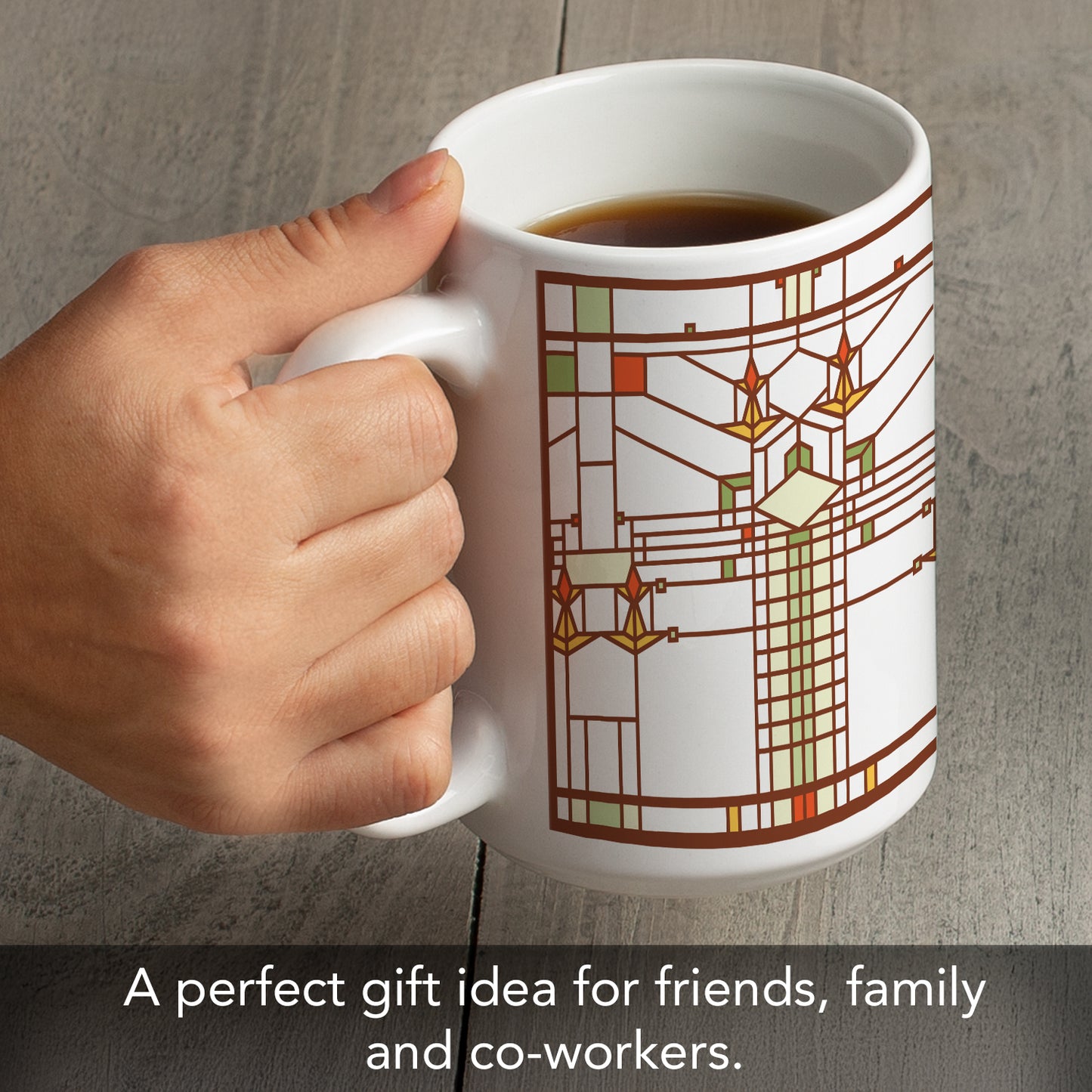 Highland Home Harley Bradley House Design by Frank Lloyd Wright 15 oz. Ceramic Mug Manufactured in the USA Dishwasher Safe Microwave Safe