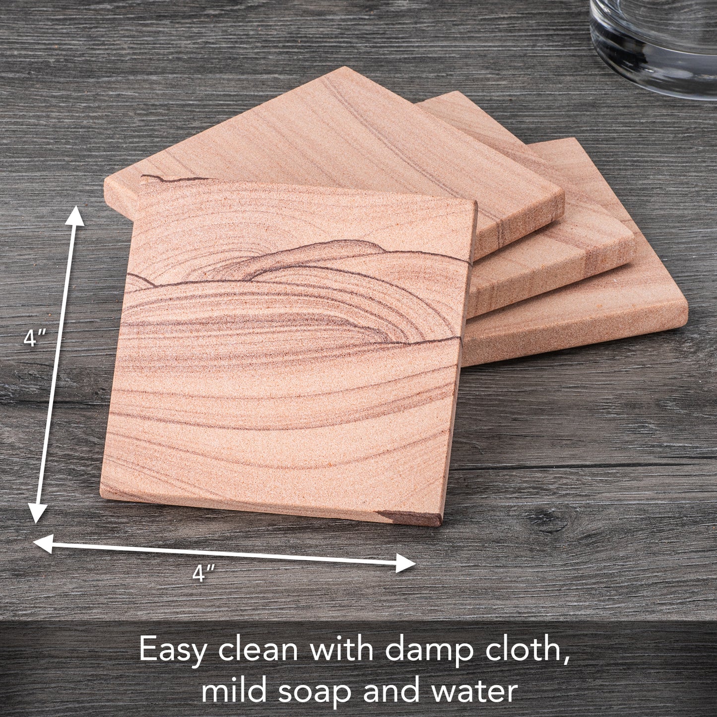 Natural Sandstone - Set of 4 Coasters