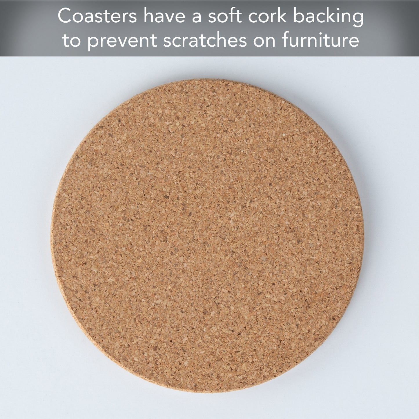 Thirstystone Set of 6 Thick Cork Coasters in Attractive Black Coaster Holder 4.7" Round