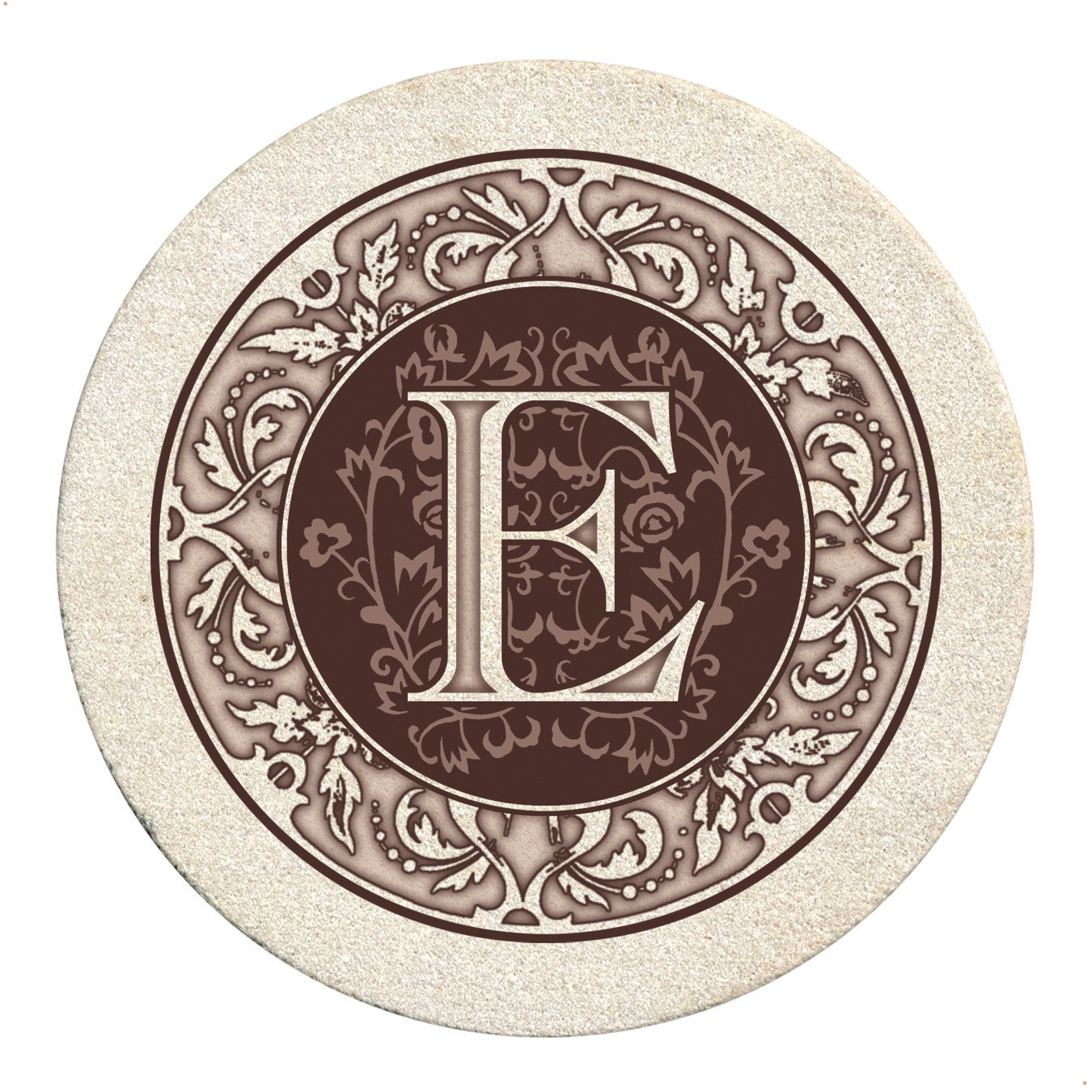 Thirstystone 4 Pack Monogram Natural Sandstone Coasters 4" Diameter
