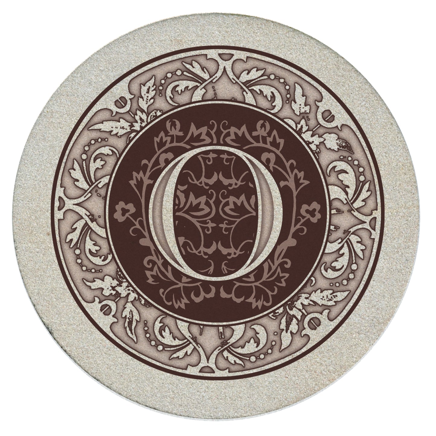 Thirstystone 4 Pack Monogram Natural Sandstone Coasters 4" Diameter