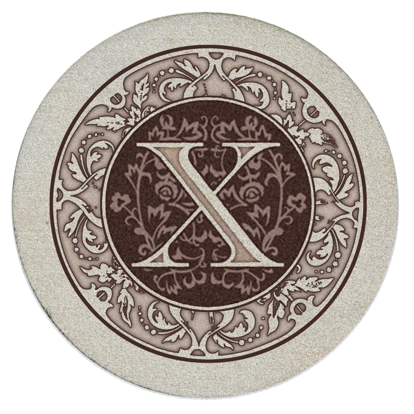 Thirstystone 4 Pack Monogram Natural Sandstone Coasters 4" Diameter