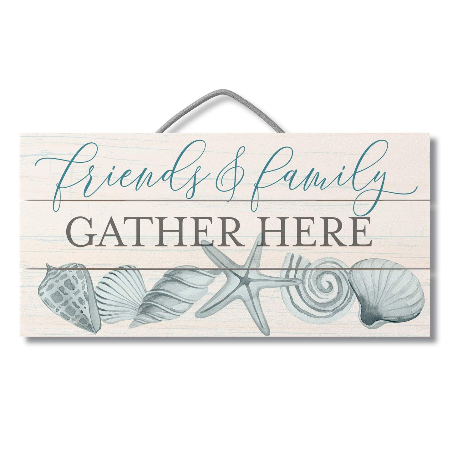 CounterArt Friends & Family Beach Decorative Slatted Pallet Wood Sign 12" x 6" Made in the USA
