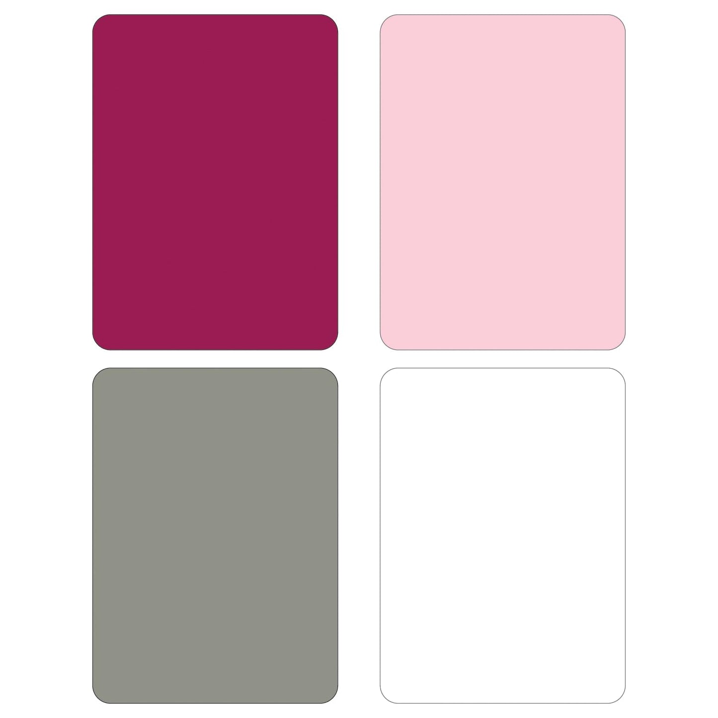 Cut N’ Funnel Rosewater 4 Pack Thick Multicolor Plastic Cutting Board Mats Made in the USA BPA & PVC Free Plastic Mat Measures 10” x 8”