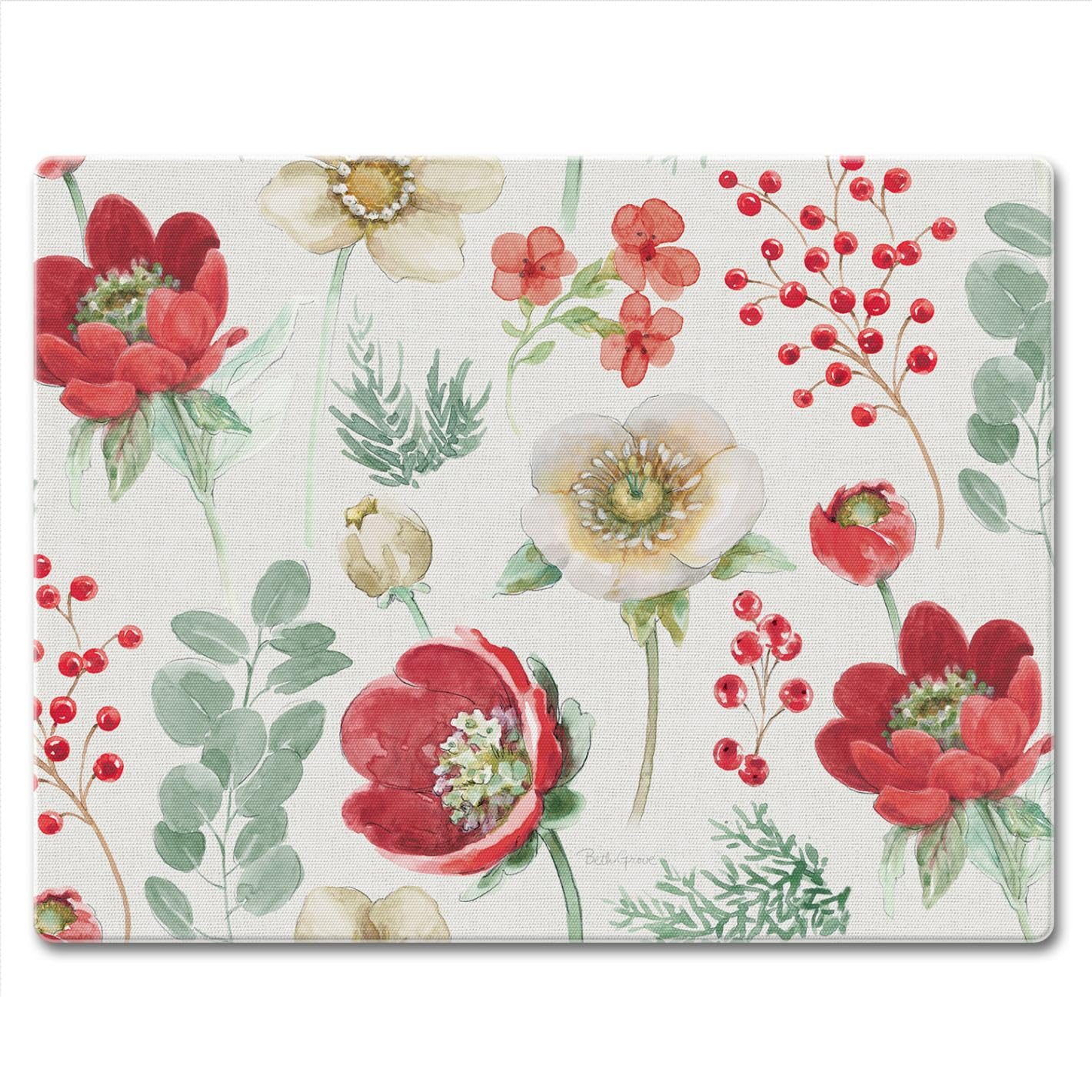 CounterArt Floral Traditions 3mm Tempered Glass Cutting Board 10” x 8” Manufactured in the USA