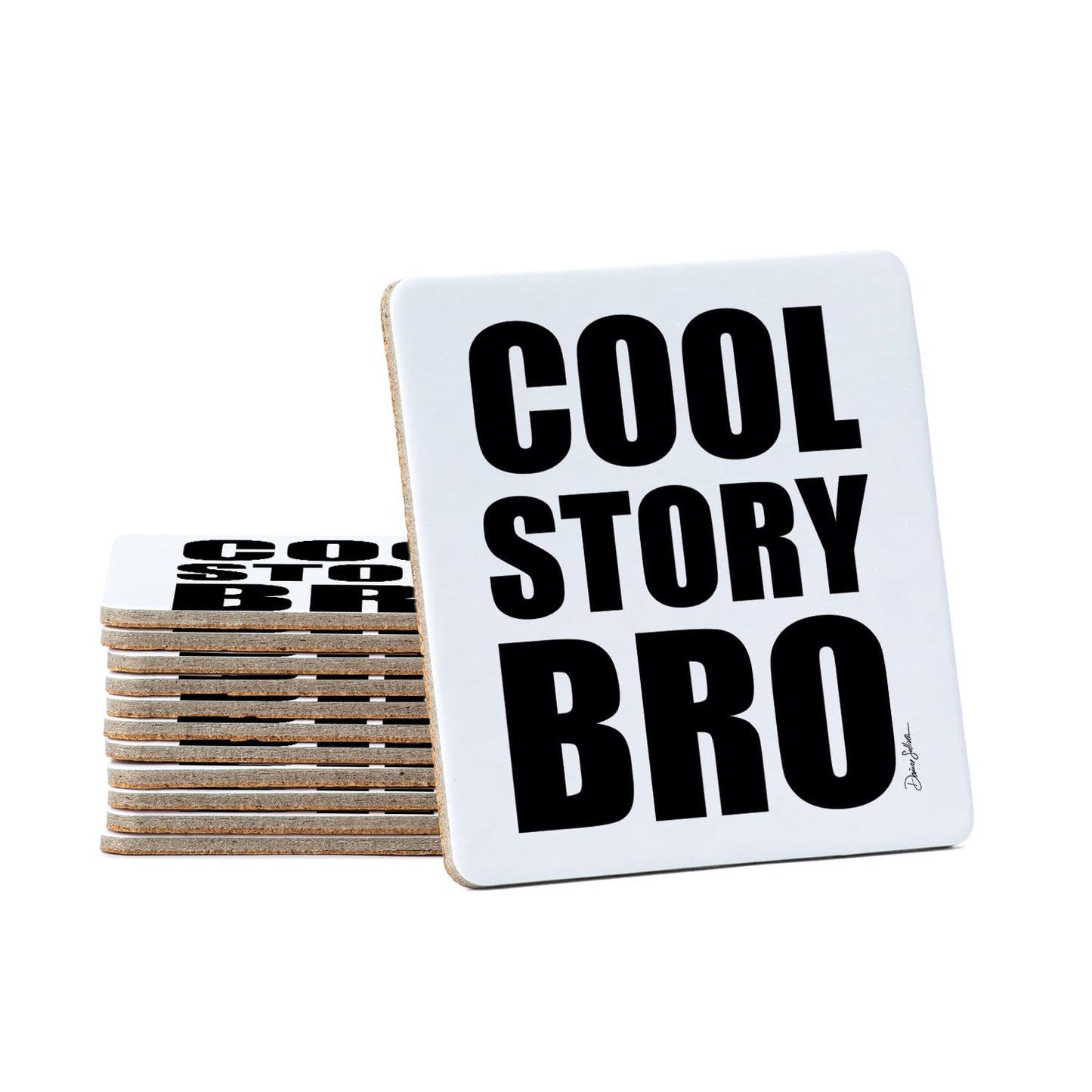 Thirstystone Cool Story 12-Pack Cork Back Paper Bar Coasters Made in The USA Humourous Quotes Attractive Designs