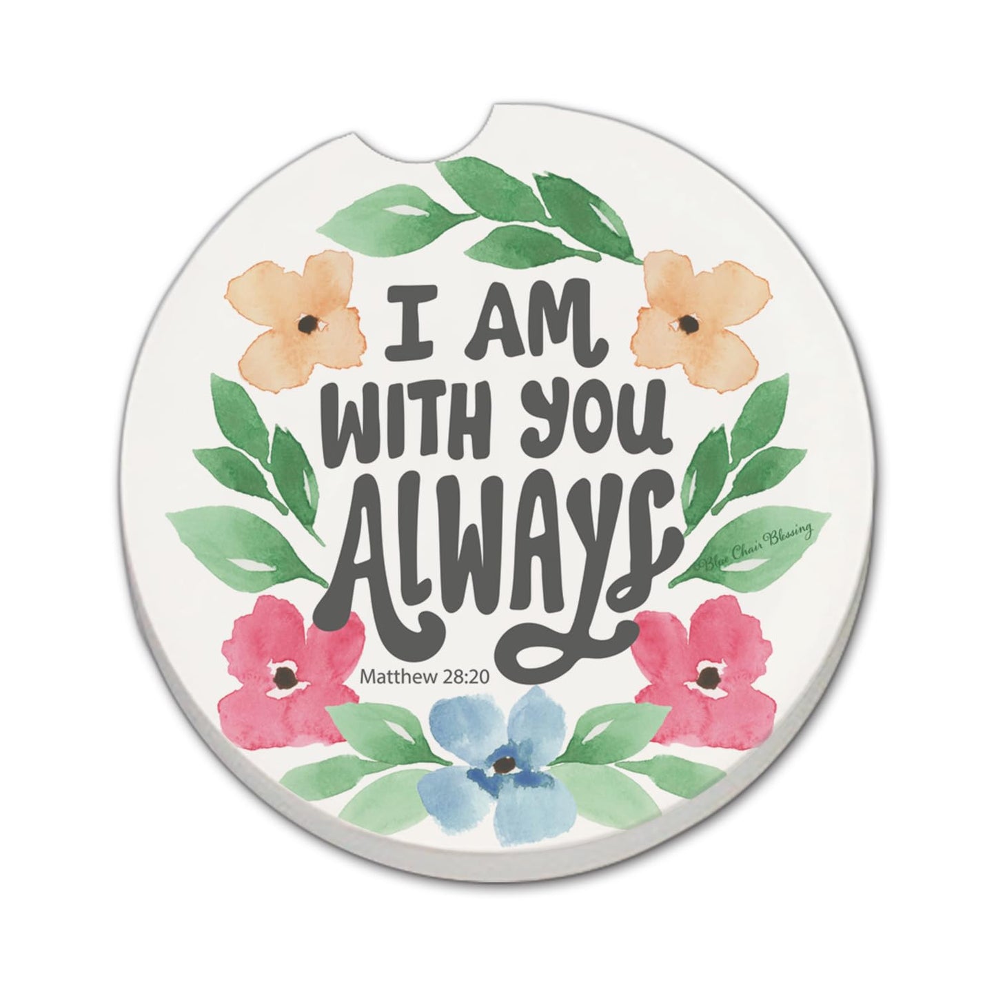 Thirstystone Always with You Single Absorbent Stone Car Coaster 2.6” Diameter Manufactured in the USA