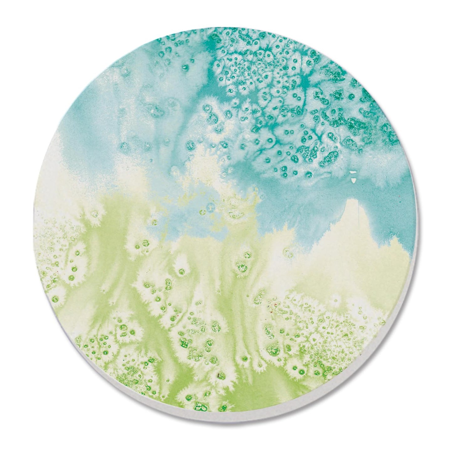 Thirstystone Salty Waves Round Absorbent Stone Coaster with Protective Cork Backing Manufactured in The USA 4" Diameter