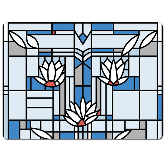 Waterlilies by Frank Lloyd Wright Decorative Hardboard Placemat 4 Pack Manufactured in the USA
