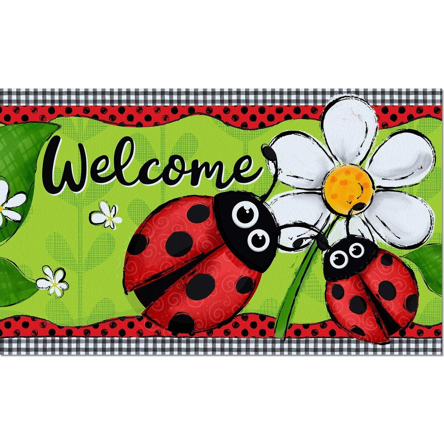 Counterart Ladybug Welcome Indoor/Outdoor Entryway Floor Mat Manufactured in the USA 29.5" by 17.75"