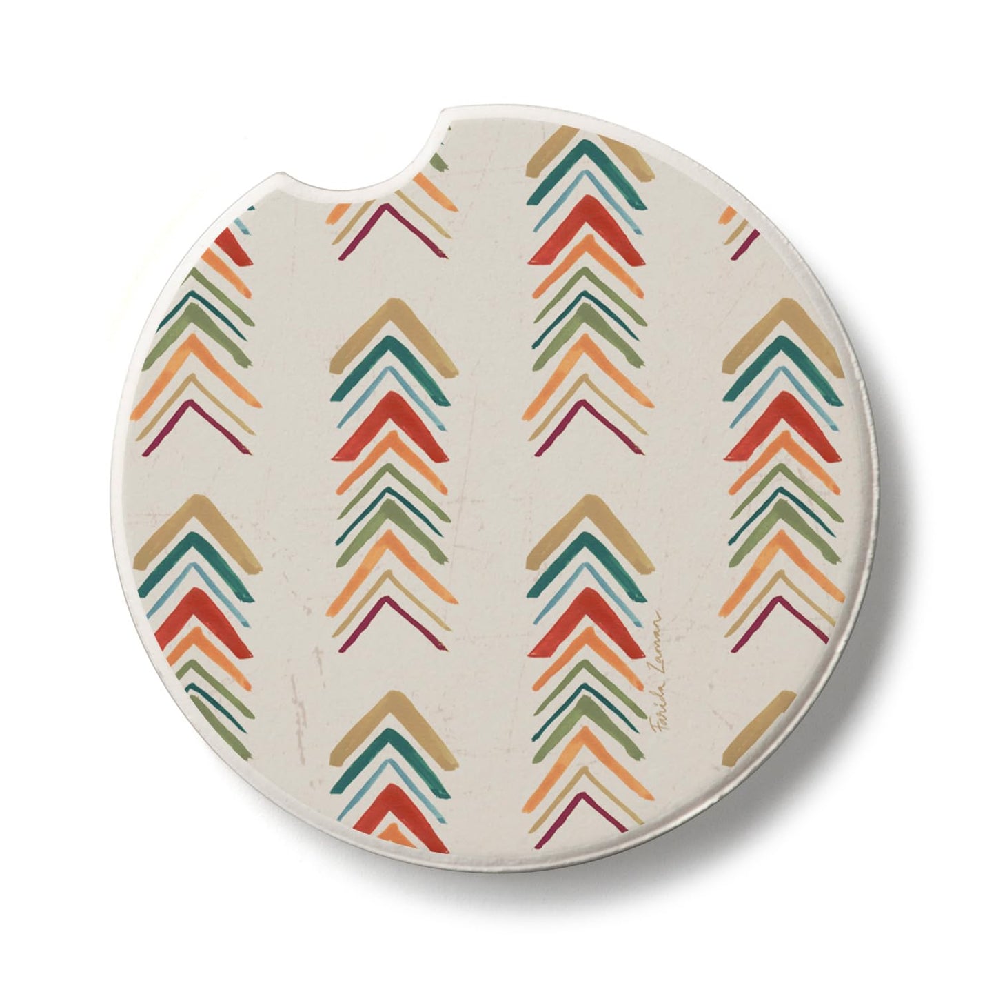 Thirstystone Southwest Arrows Single Absorbent Stone Coaster for Vehicle Cup Holder 2.6” Diameter Manufactured in The USA