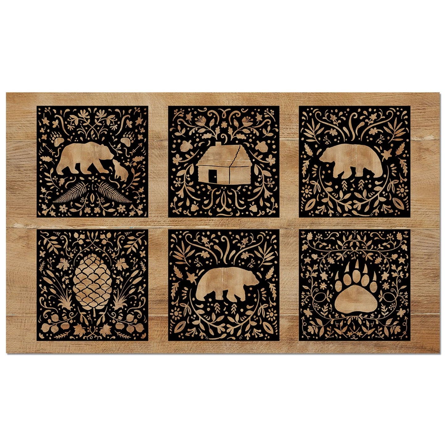 Counterart Crafted Cabin Welcome Indoor/Outdoor Entryway Floor Mat Manufactured in the USA 29.5" by 17.75"
