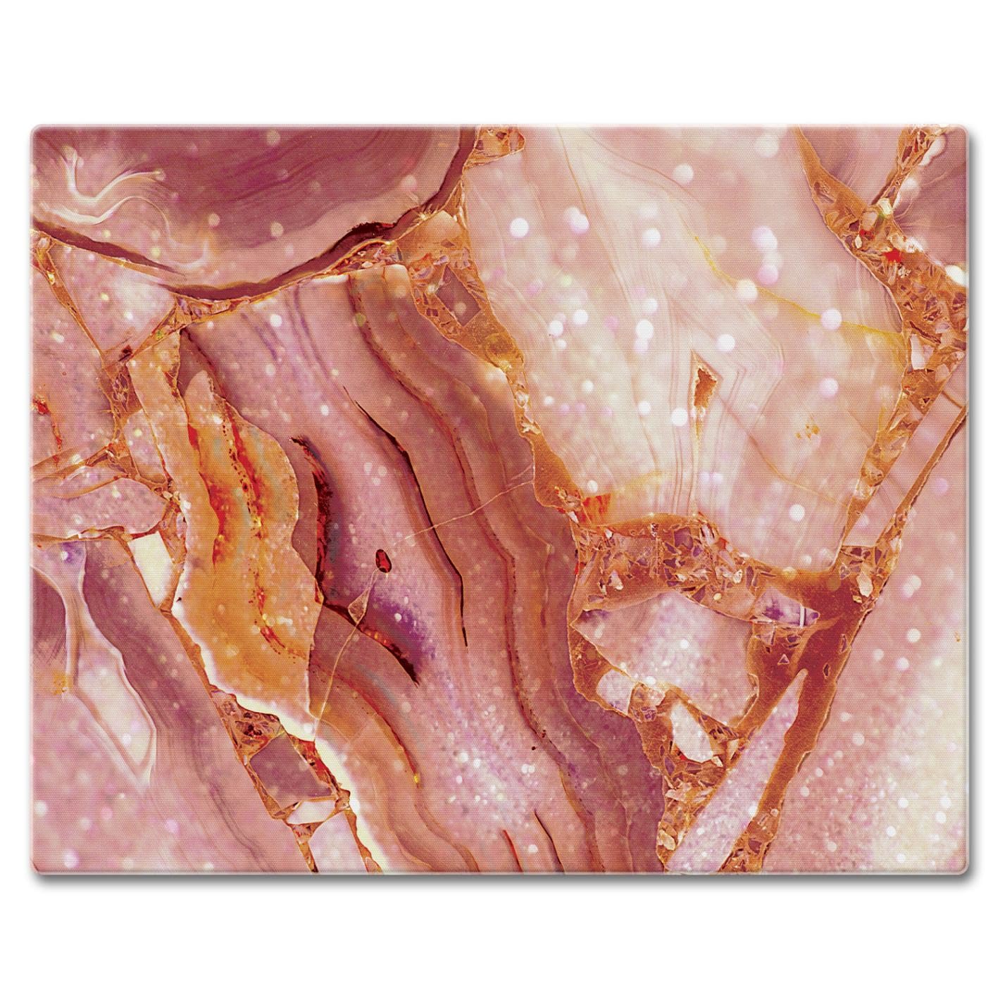 CounterArt Blush Marble Print 3mm Tempered Glass Cutting Board 15” x 12” Manufactured in the USA