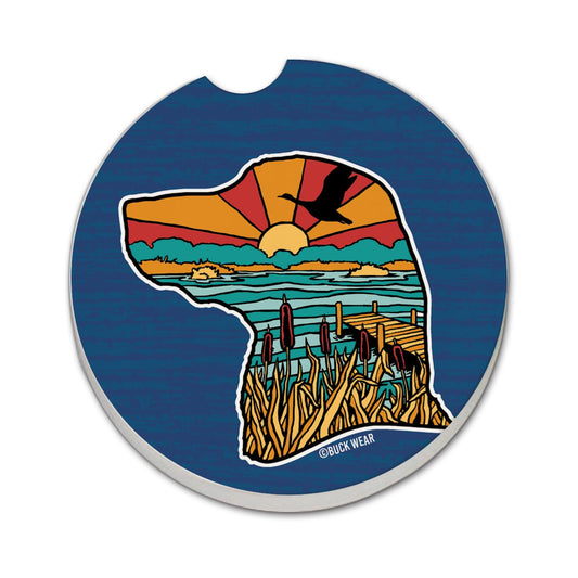 Lab Life Single Absorbent Stone Car Coaster 2.6” Diameter Manufactured in the USA