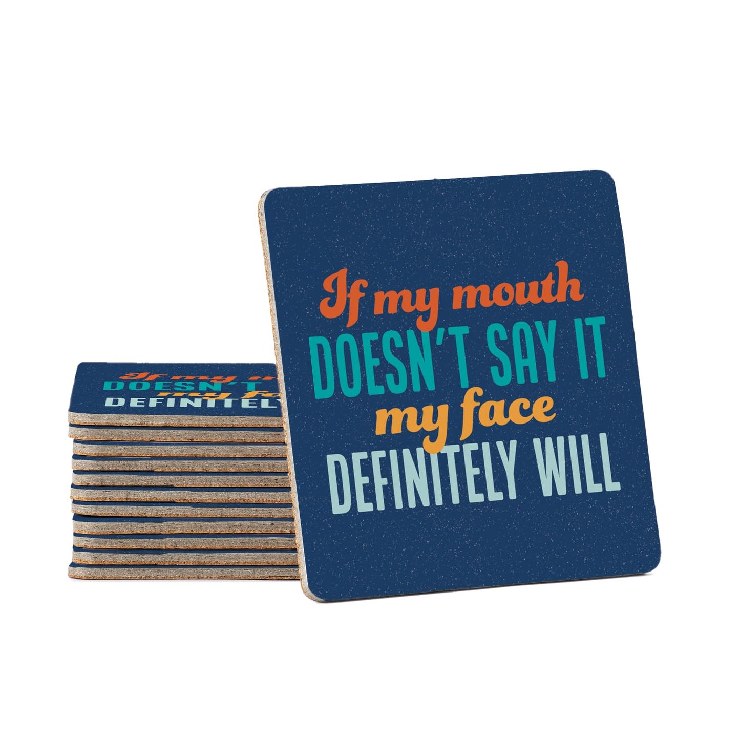 Thirstystone Say It 12-Pack Cork Back Paper Bar Coasters Made in The USA Humourous Quotes Attractive Designs