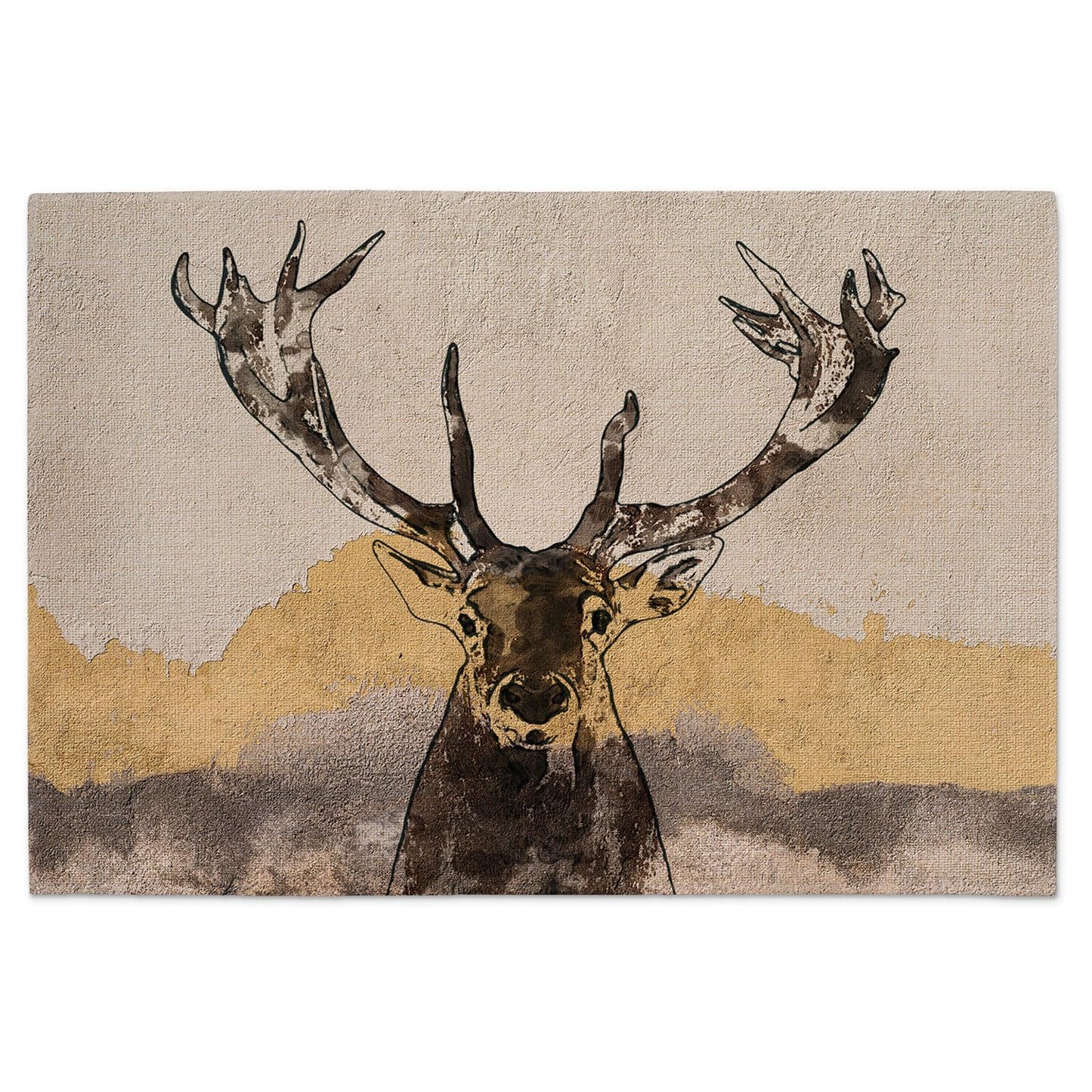Highland Home Whitetail Deer4 Pack Poly-Cotton Blend Fabric Placemats 18" x 12" Manufactured in The USA