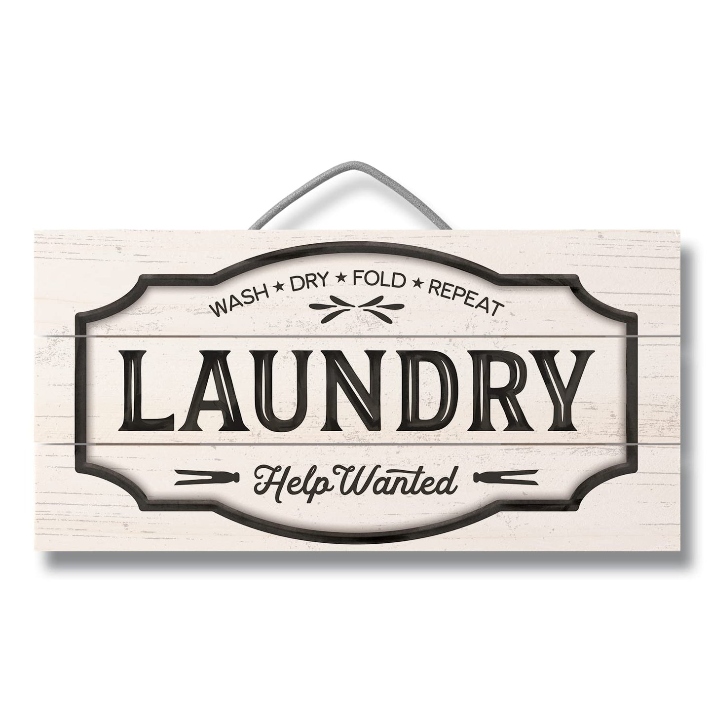 CounterArt Laundry Decorative Slatted Pallet Wood Sign 12" by 6" Made in the USA