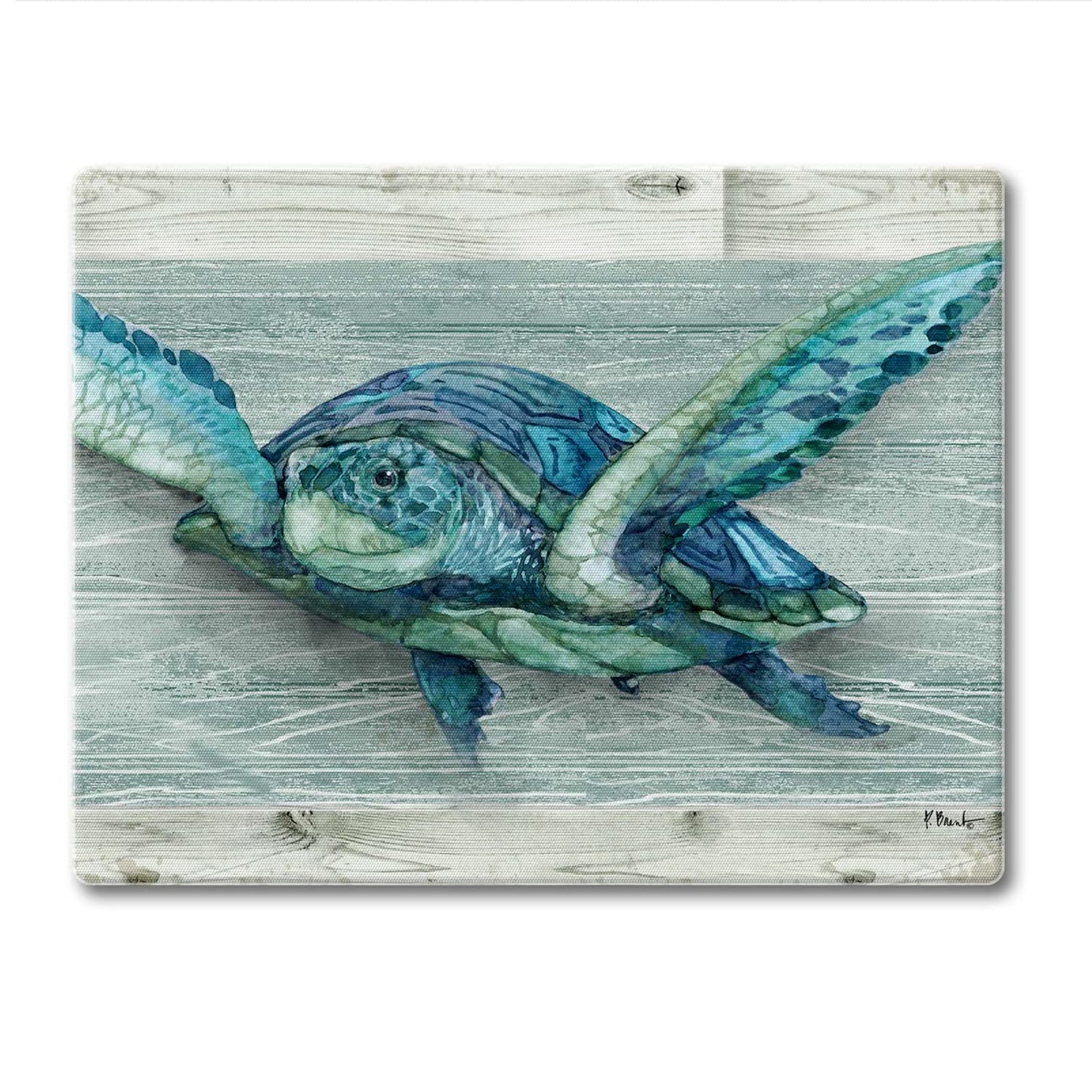 CounterArt Sea Turtle 3mm Tempered Glass Cutting Board 10” x 8” Manufactured in the USA