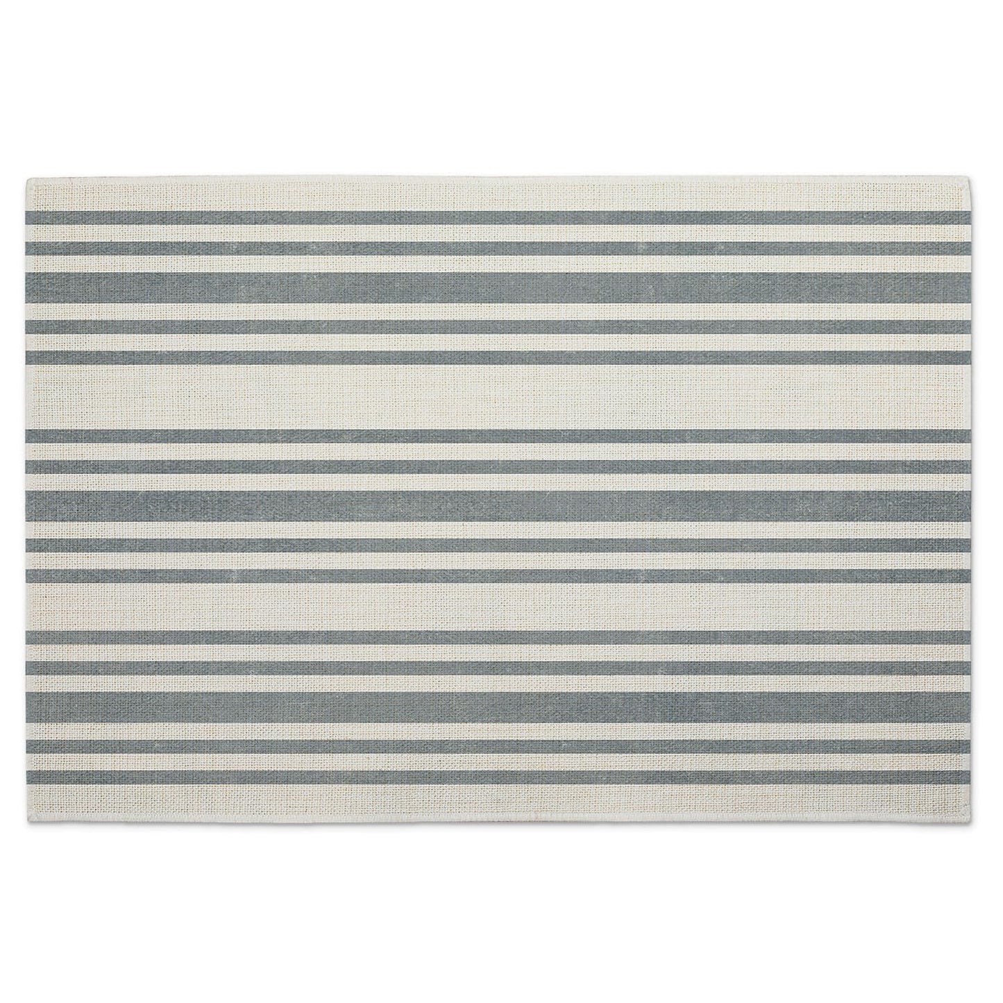 Highland Home Farmhouse Stripe 4 Pack Poly-Cotton Blend Fabric Placemats 18" x 12" Manufactured in The USA