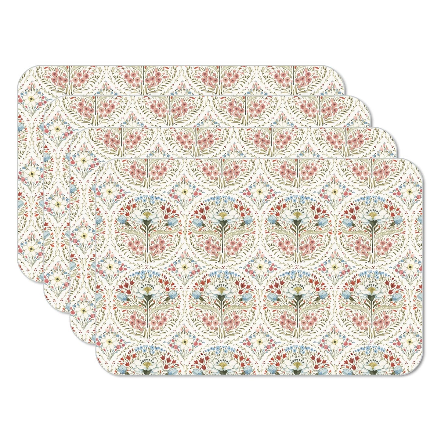CounterArt Countryside Repeat 4 Pack Reversible Easy Care Flexible Placemats Made in the USA