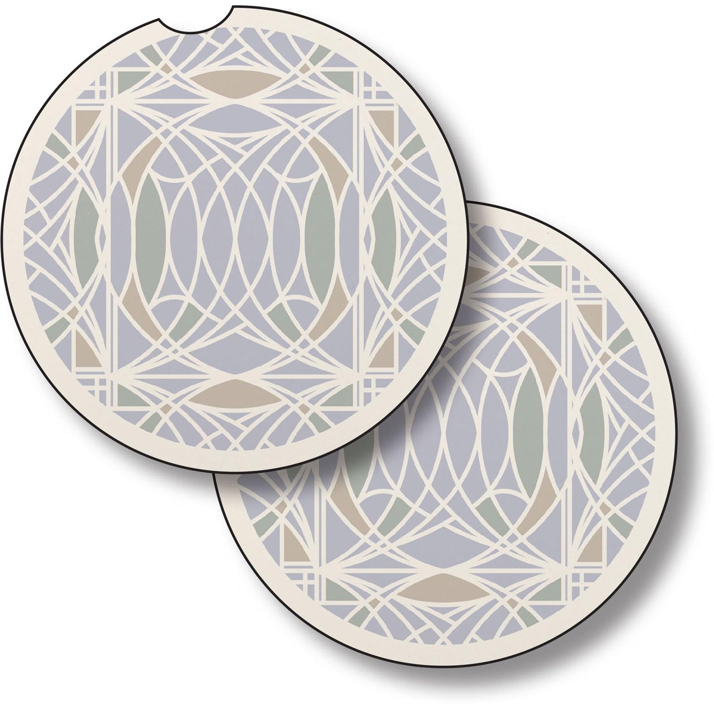 Blossom Design from Frank Lloyd Wright Foundation on 2-Pack Absorbent Stone Car Coasters 2.6” Diameter Manufactured in The USA
