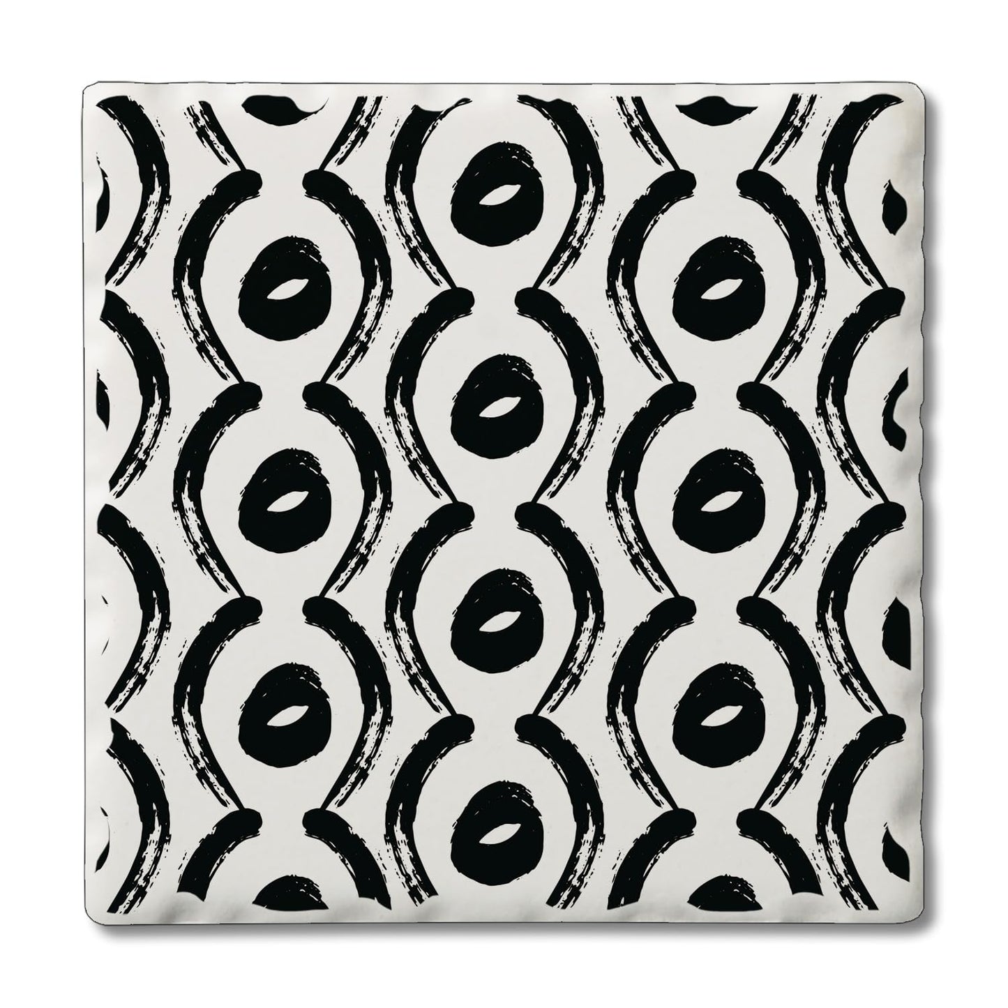 Thirstystone Eyes Single Tumbled Tile Stone Coaster with Protective Cork Backing Manufactured in The USA 4" Square, Colorful, Artistic, Easily Wipes Clean