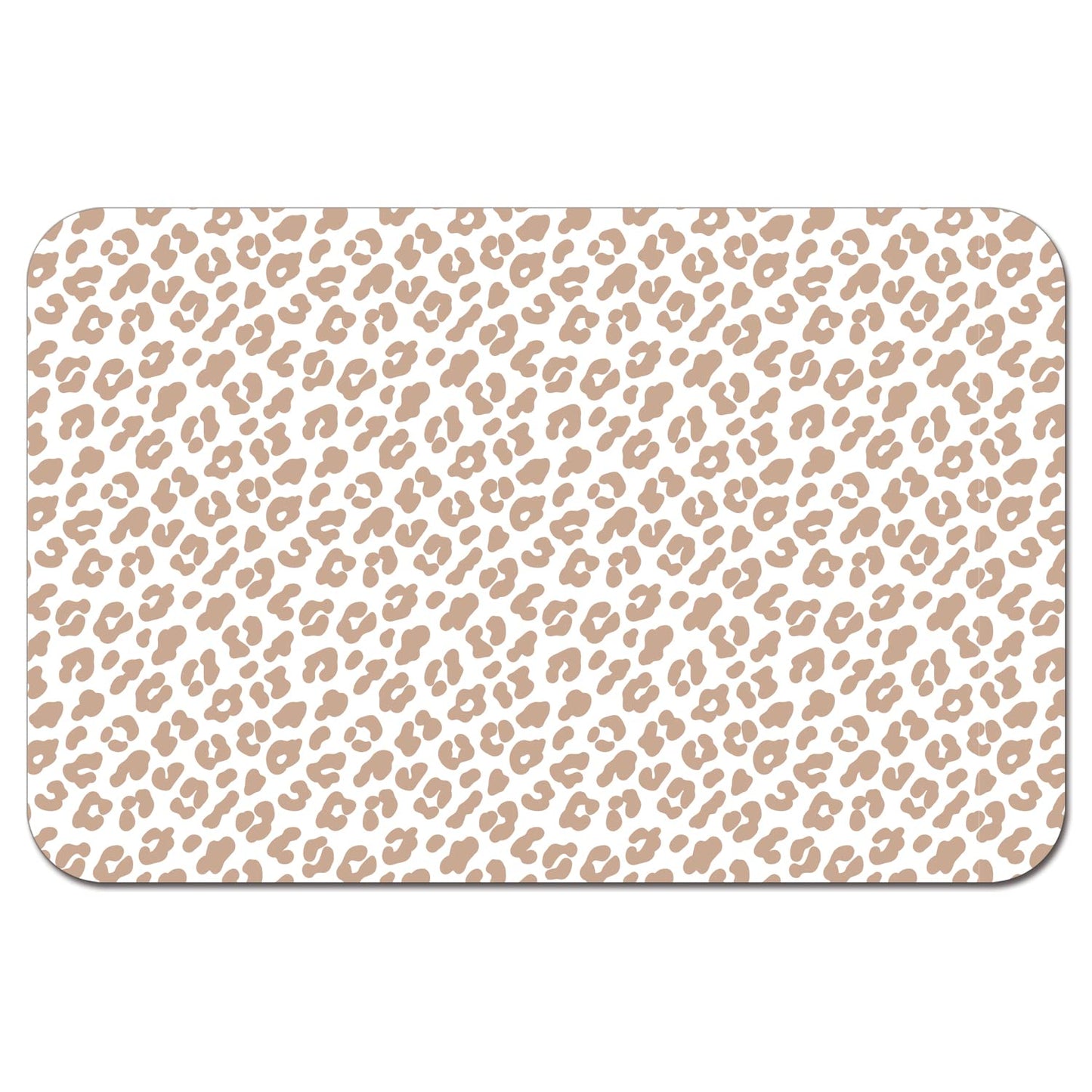 CounterArt Leopard Easy Care Waterproof Pet Feeding Mat 17.13” x 11.25” Made in The USA of BPA Free Plastic, Safe for Pets, Protects Floors from Scratches Stains & Spills