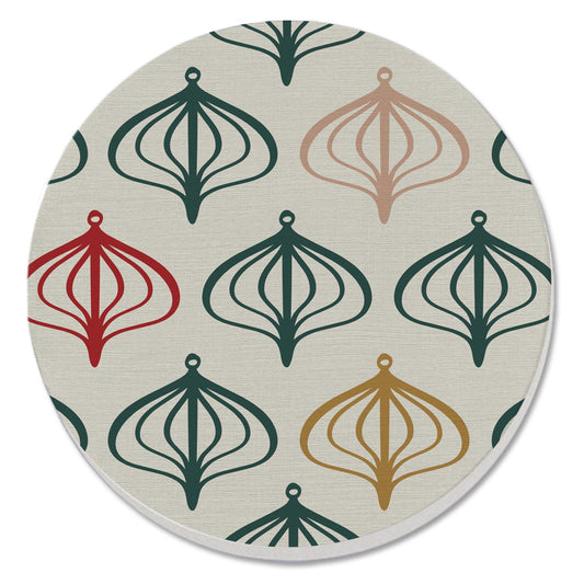 Thirstystone Ornaments Single Round Absorbent Stone Coaster with Protective Cork Backing Manufactured in The USA 4" Diameter