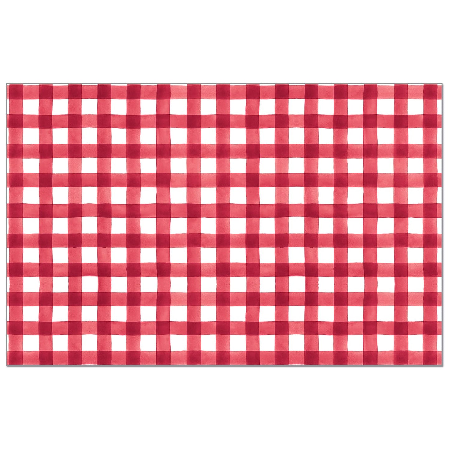 CounterArt Red Gingham 24 Premium Paper Placemats in Resealable Poly-Bag Made in The USA 17" x 11"