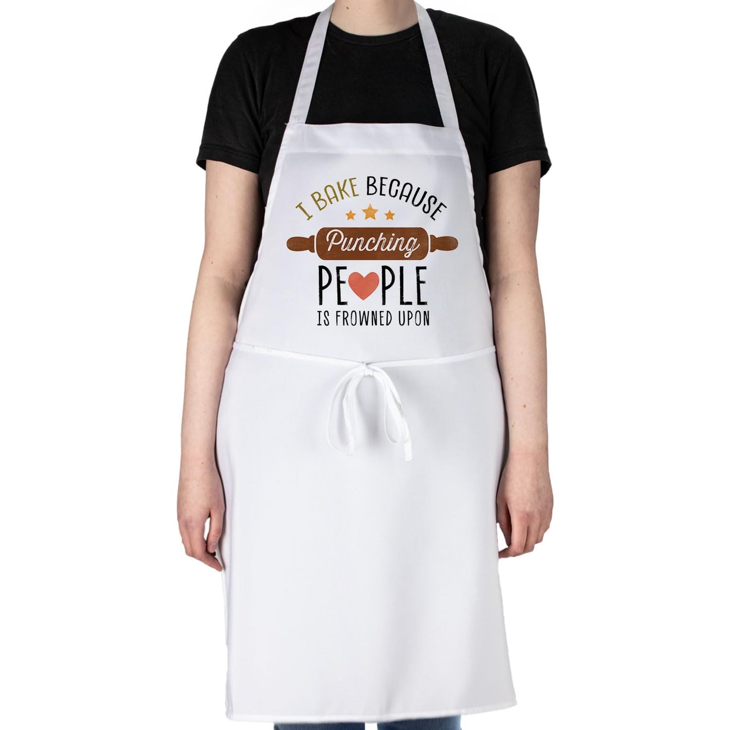 Counterart Punching Is Frowned Upon Chef Apron Great for Baking, Grilling, and Everyday Cooking Printed with Cute Funny Quotes