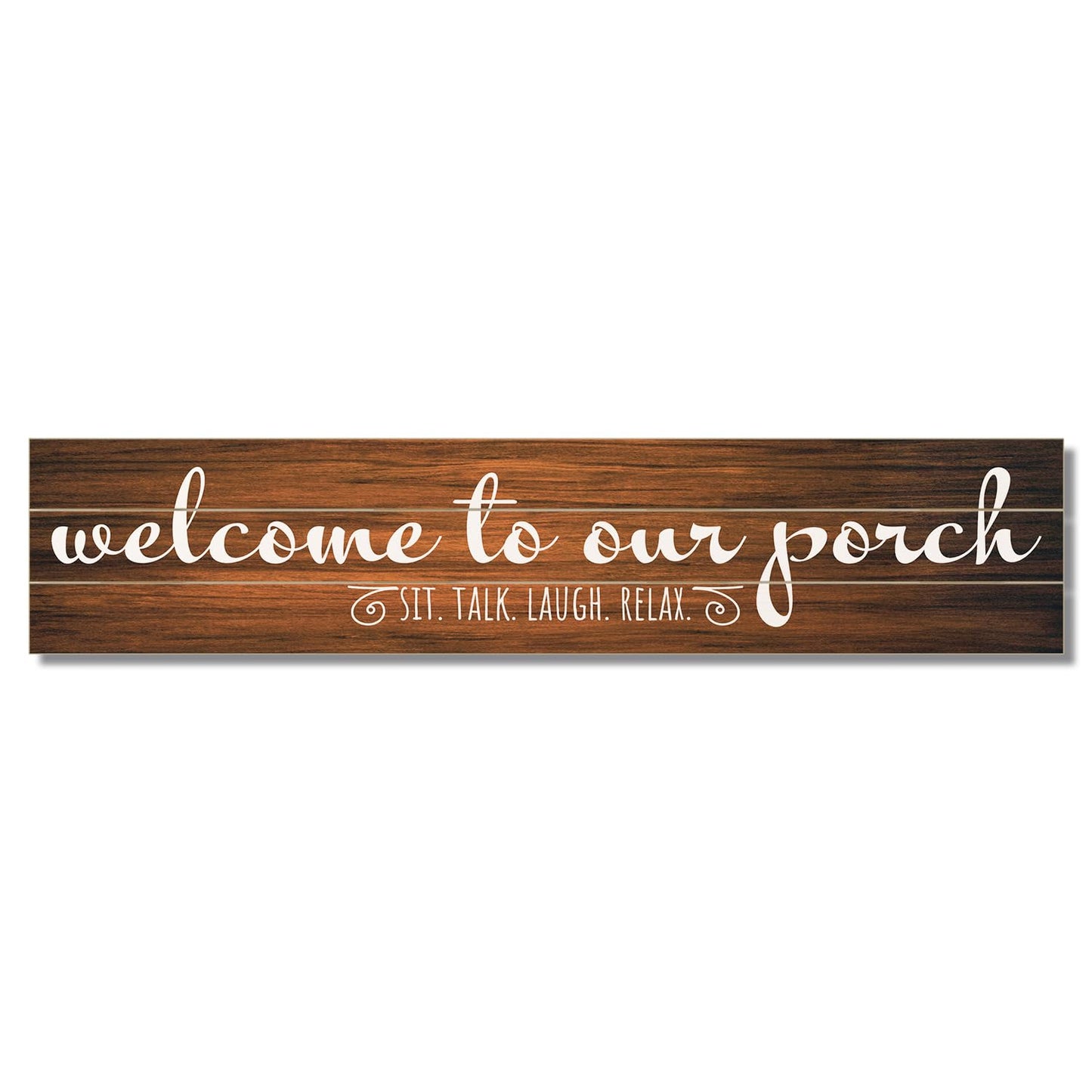 CounterArt "Porch Welcome" Vertical Decorative Indoor/Outdoor Pallet Wood Sign 36" by 7.5" Made in the USA