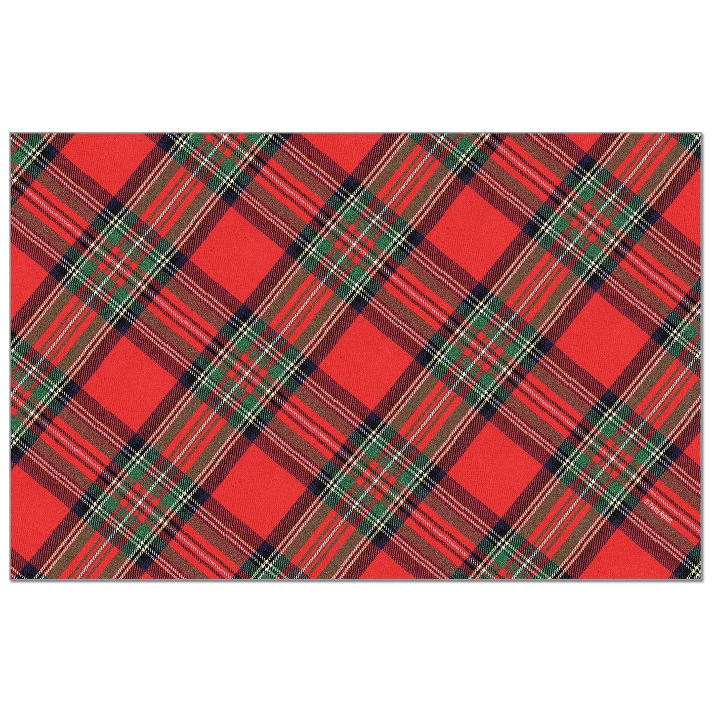 CounterArt Christmas Plaid 24 Premium Paper Placemats in Resealable Poly-Bag Made in The USA