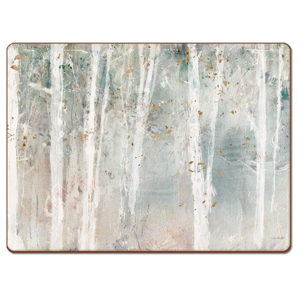 CounterArt Woodland Walk Premium Decorative Hardboard Tabletop Placemats 4-Pack Manufactured in The USA Heat Tolerant and Easily Wipes Clean