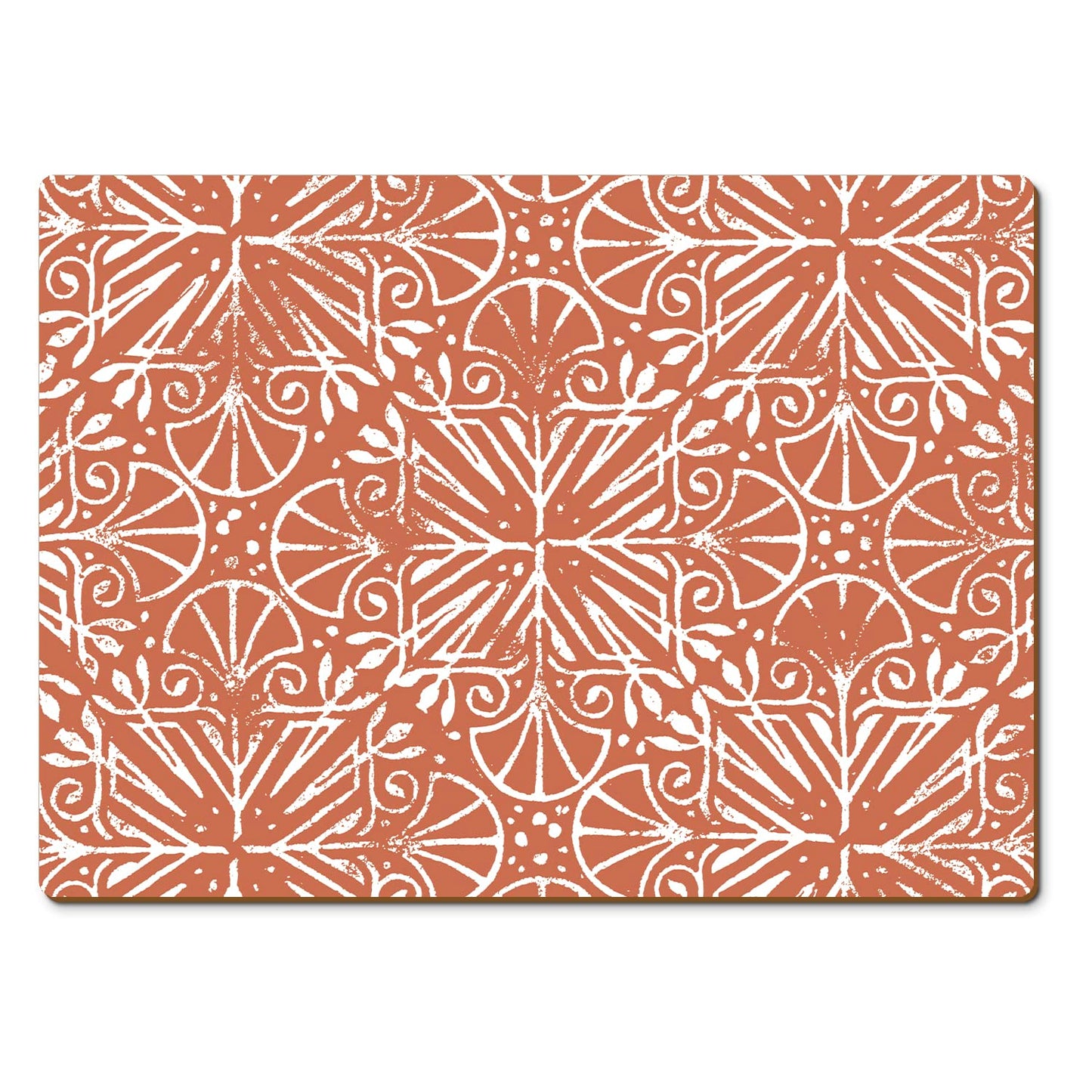 CounterArt Floral Southwest Design Premium Decorative Hardboard Tabletop Placemats 4-Pack Manufactured in The USA Heat Tolerant and Easily Wipes Clean