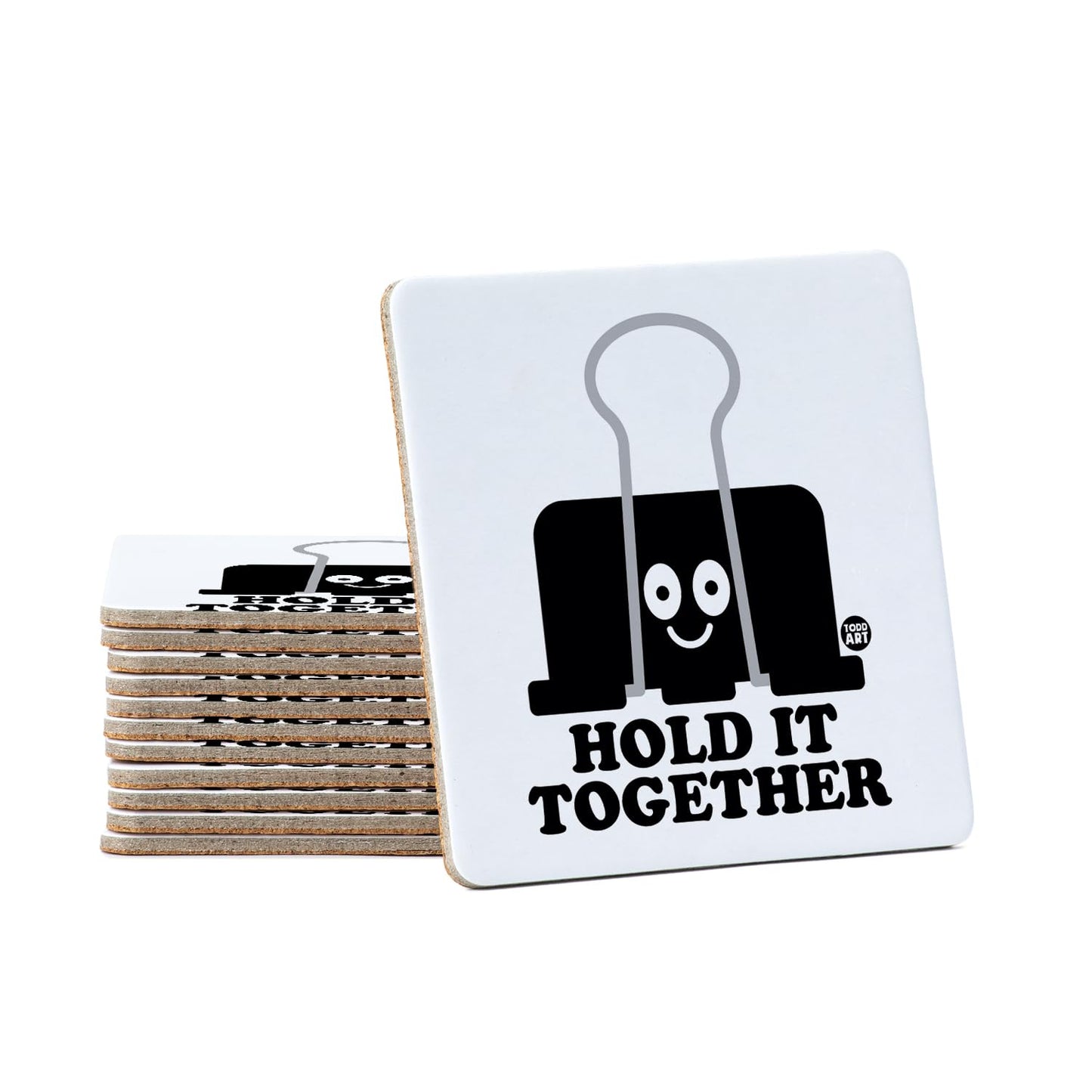 Thirstystone Hold It Together 12-Pack Cork Back Paper Bar Coasters Made in The USA Humourous Quotes Attractive Designs