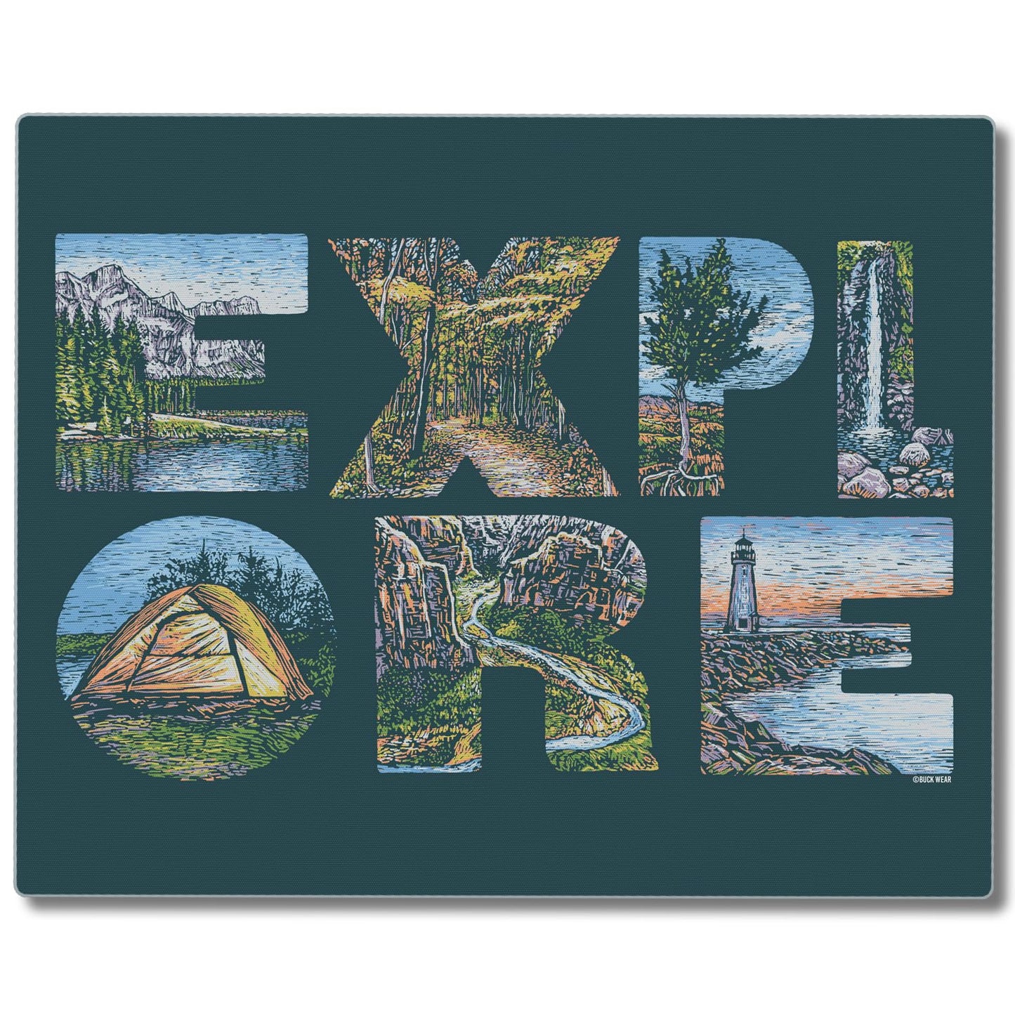 CounterArt Explore 3mm Tempered Glass Cutting Board Manufactured in the USA 15" x 12"