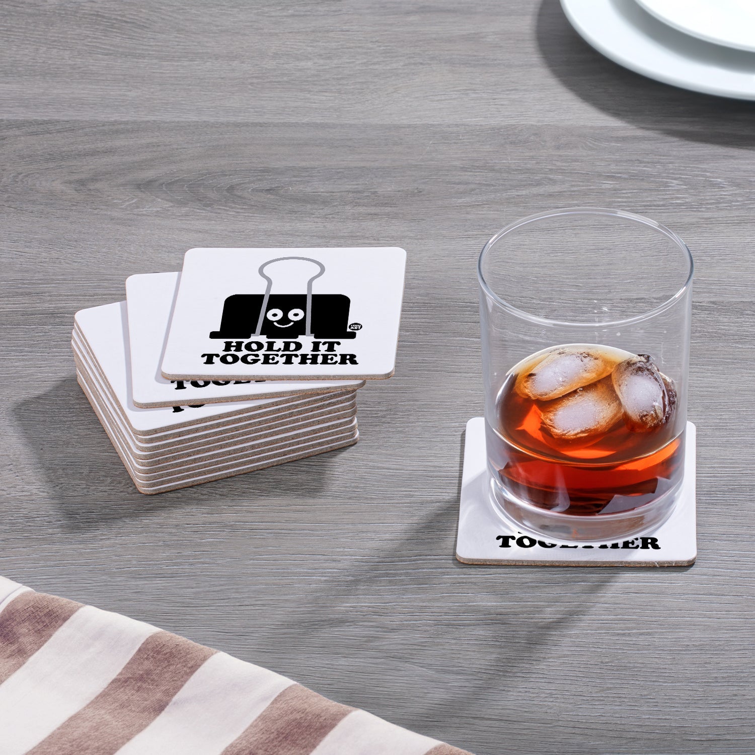 Paper Cork Back Coaster Singles