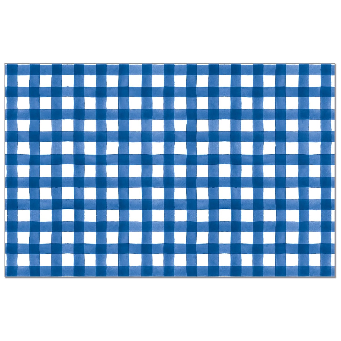 CounterArt Blue Gingham 24 Premium Paper Placemats in Resealable Poly-Bag Made in The USA 17" x 11"